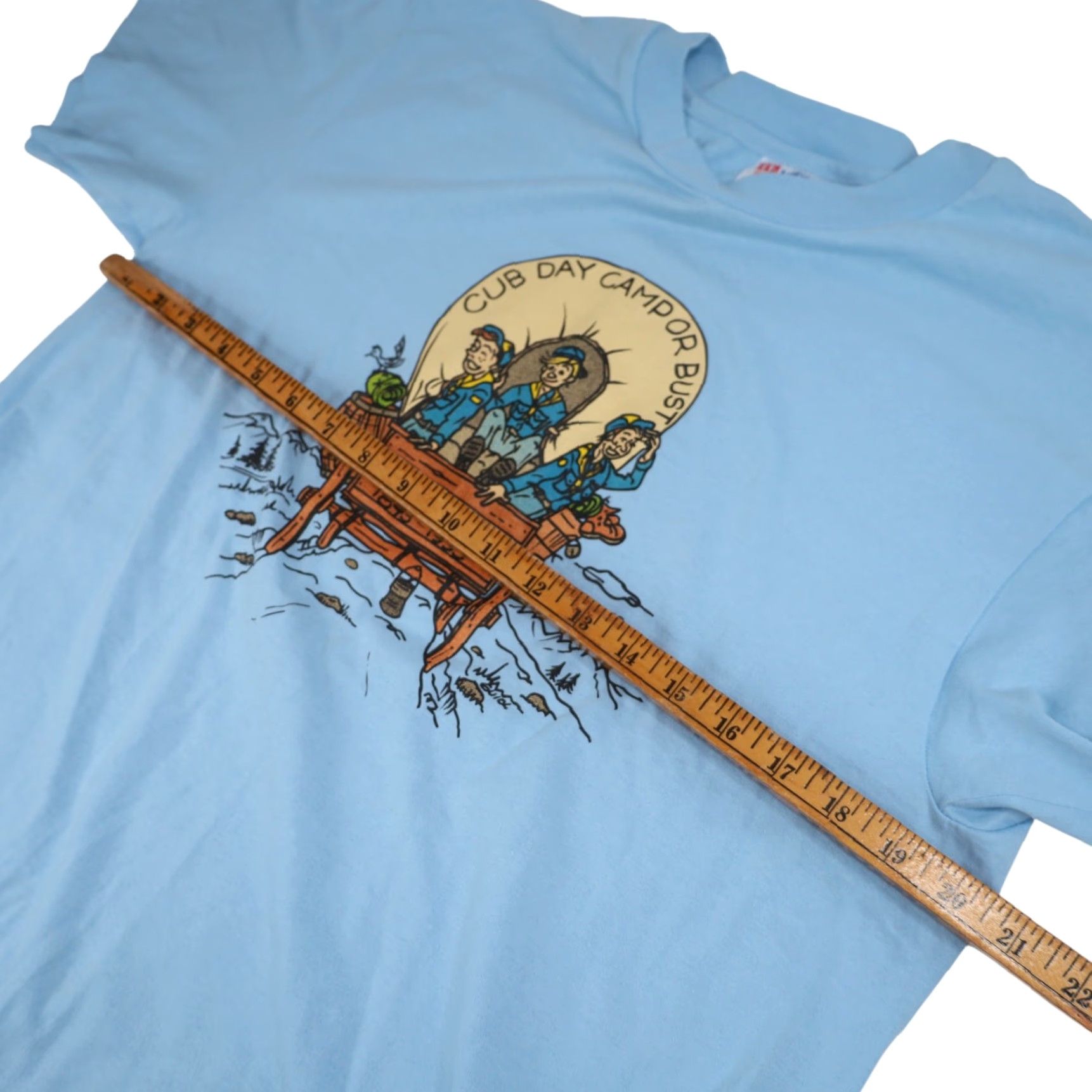 Vintage VINTAGE 1993 Boy Scouts Oregon Trail Mens Large Graphic T Shirt Blue Size US L / EU 52-54 / 3 - 8 Thumbnail