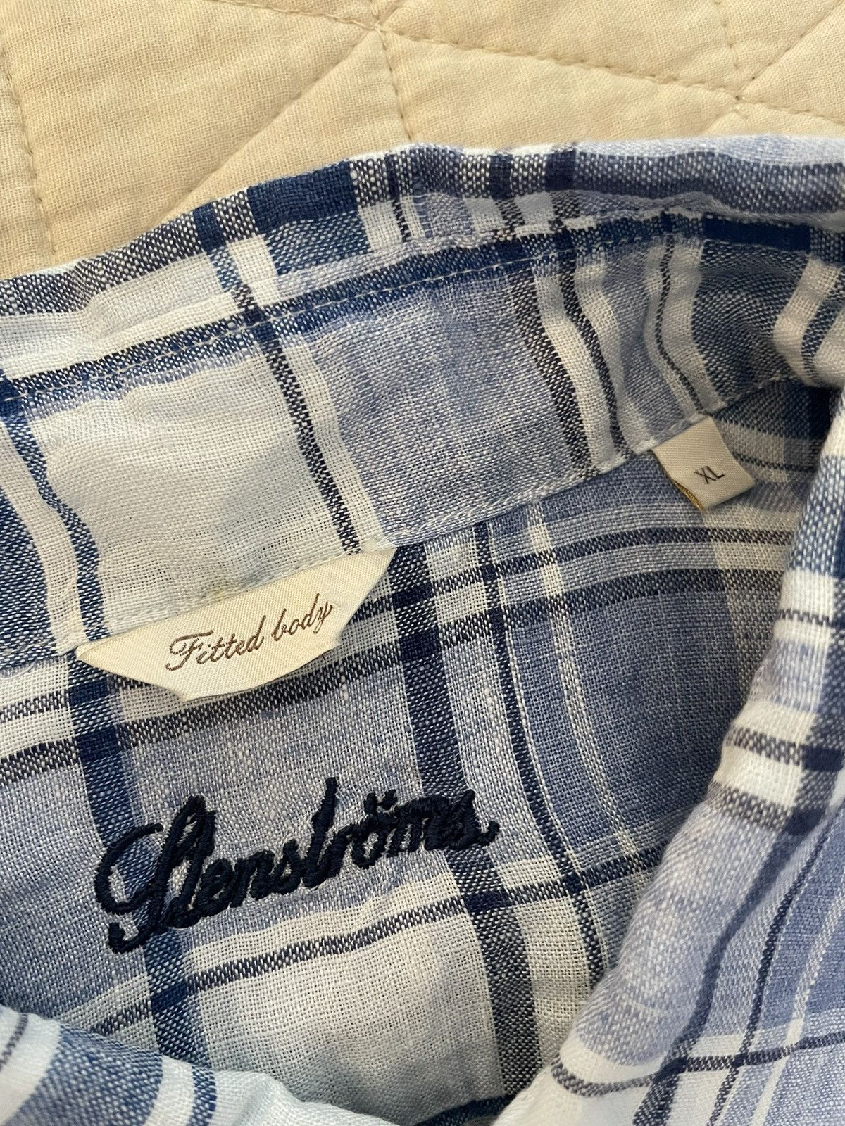 Strenstroms Check Print Linen Shirt Size US XL / EU 56 / 4 - 6 Thumbnail