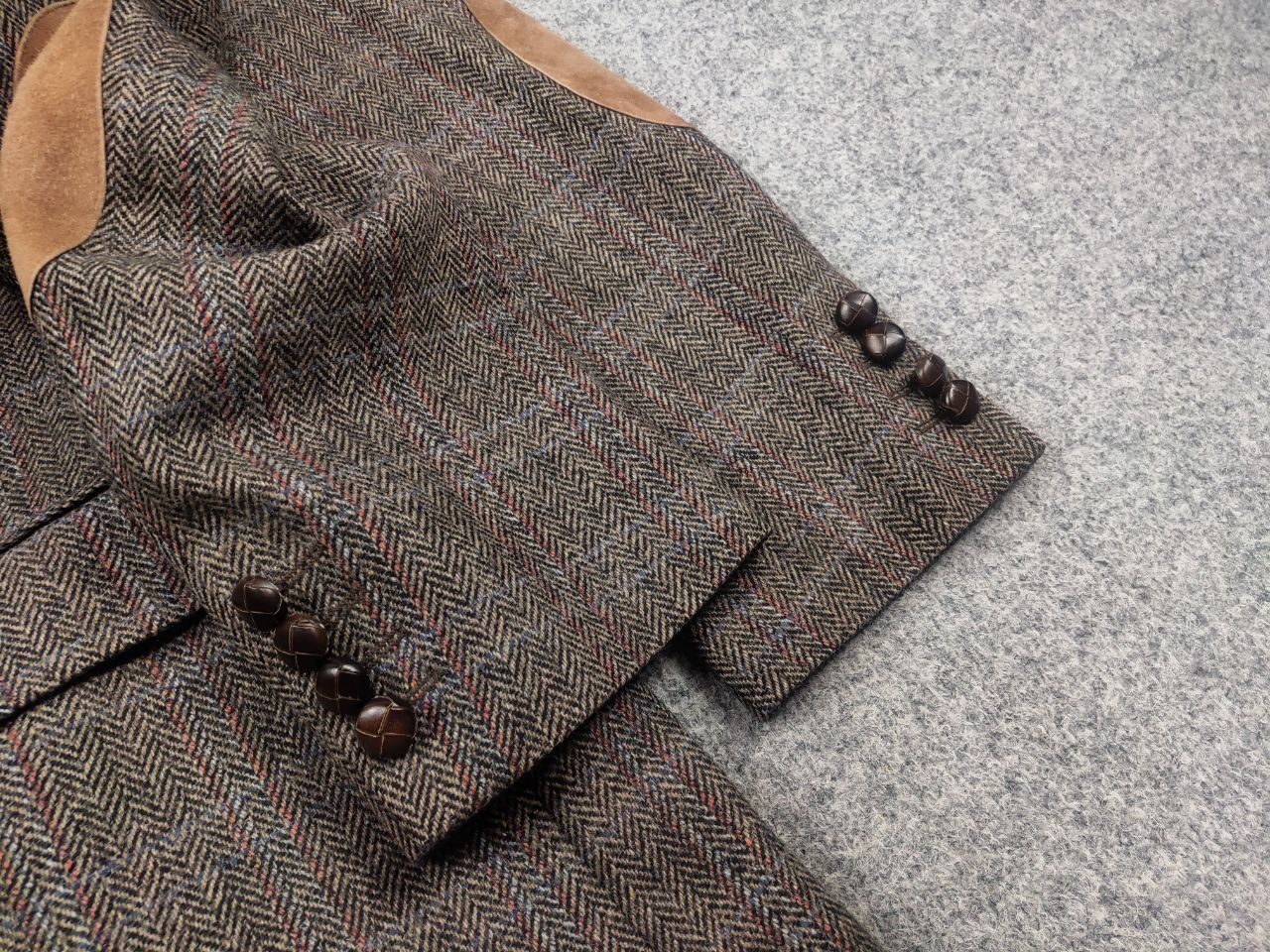 Barbour Vintage Barbour herren Wool Tweed herringbone Blazer Jacket Size US L / EU 52-54 / 3 - 8 Thumbnail