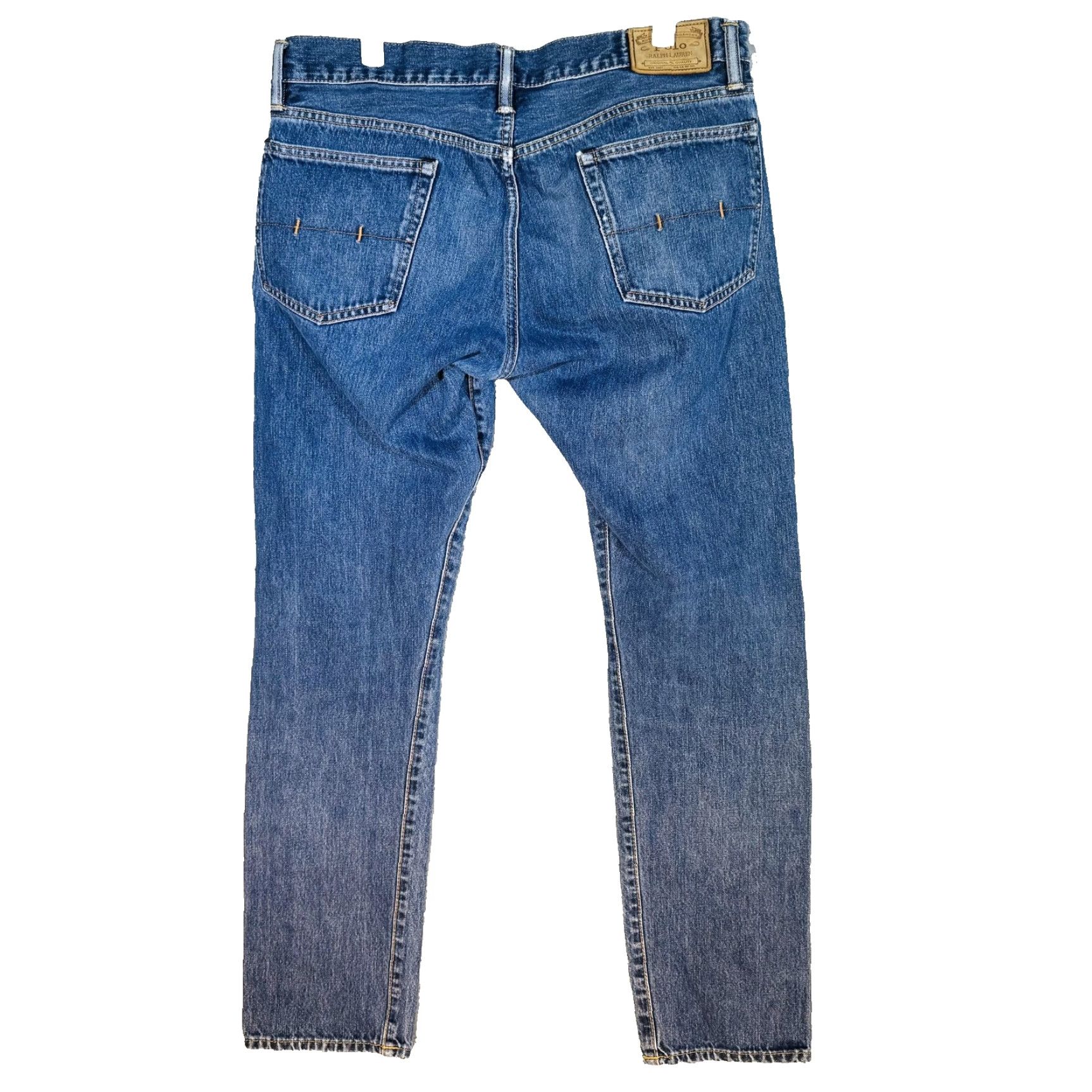 Polo Ralph Lauren VINTAGE Polo Ralph Lauren Jeans Mens 34x32 Blue Medium Wash Denim Tapered 5-Pocket Logo Zipper Patch USA Polo Jeans Co. Mens Size US S / EU 44-46 / 1 - 2 Thumbnail