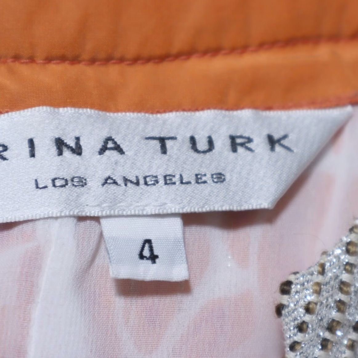 Trina Turk Trina Turk Metallic All Over Print Dress Orange Women's 4 Size S / US 4 / IT 40 - 6 Thumbnail