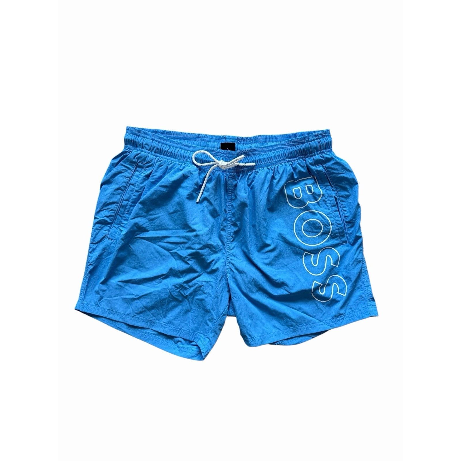 Hugo Boss Hugo Boss Mens Logo Drawstring Swim Shorts Light Blue Size S Size US 30 / EU 46 - 1 Thumbnail
