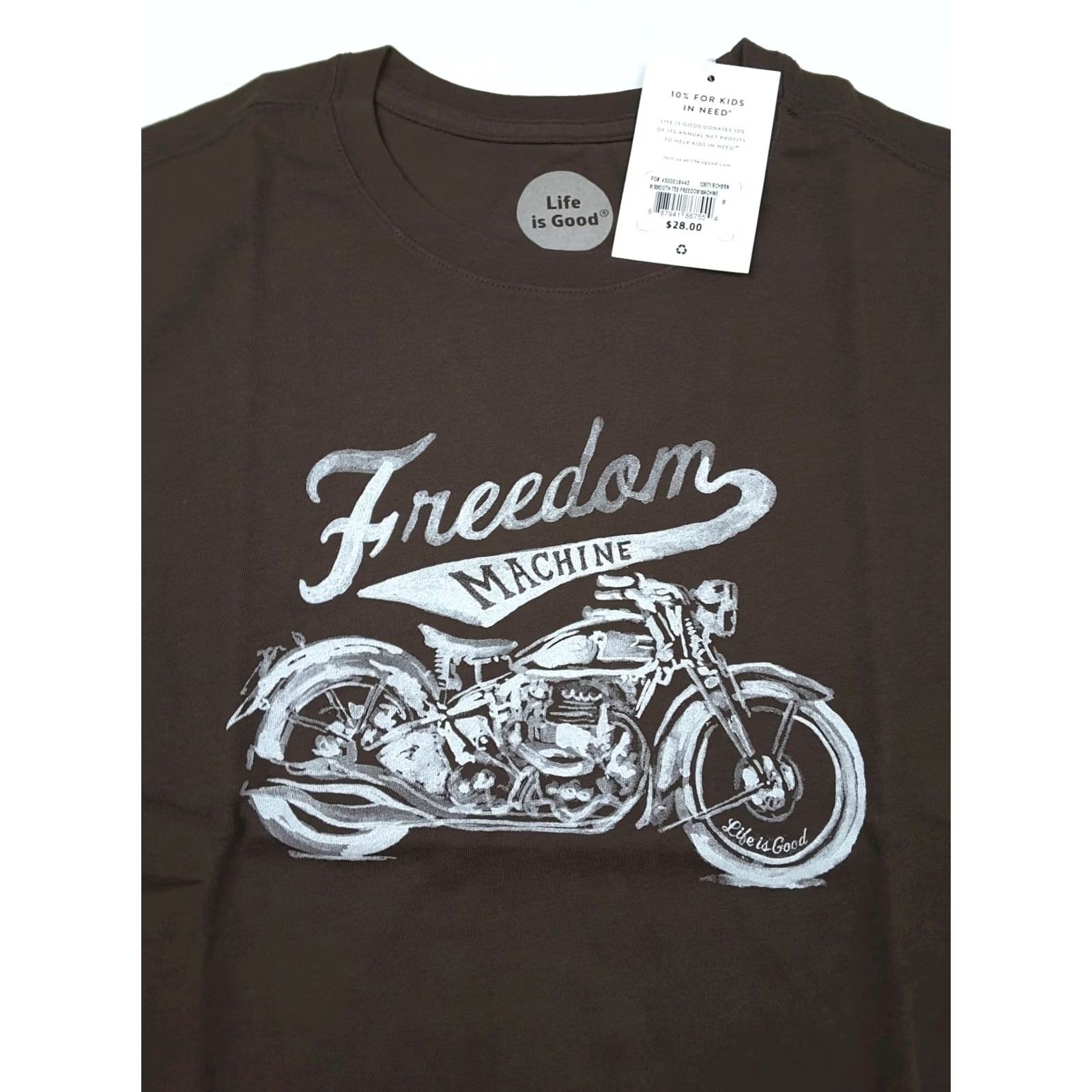 Life is Good Life is Good Men's Freedom Machine Motorcycle Smooth Tee Rich Brown Size M Mens T-Shirt Graphic Tee Brown Motorcycle 90s? Size US M / EU 48-50 / 2 - 2 Thumbnail