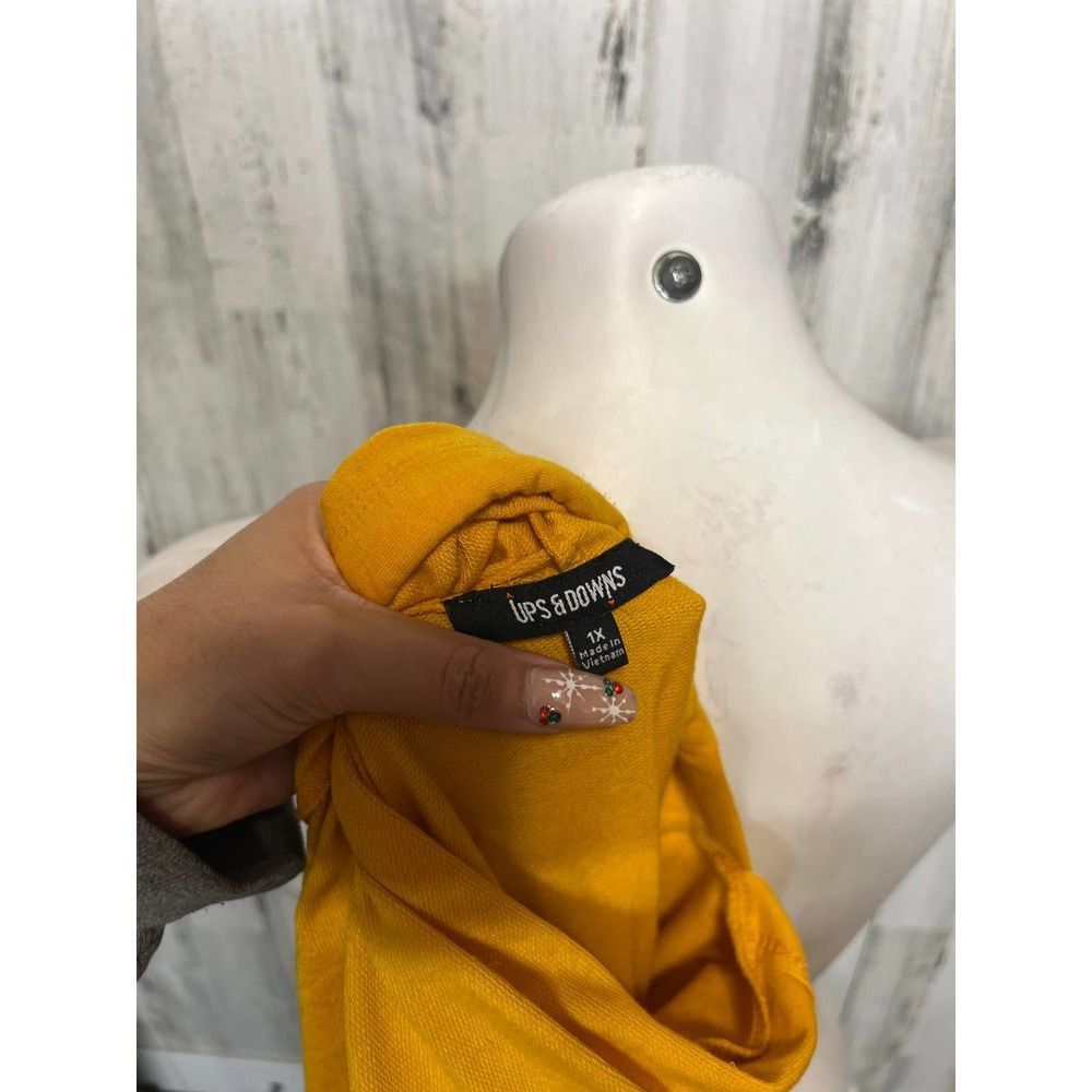 Other Ups & Downs Yellow Ruffle Sleeve Hoodie Dress Women’s 1X Size XL / US 12-14 / IT 48-50 - 4 Thumbnail