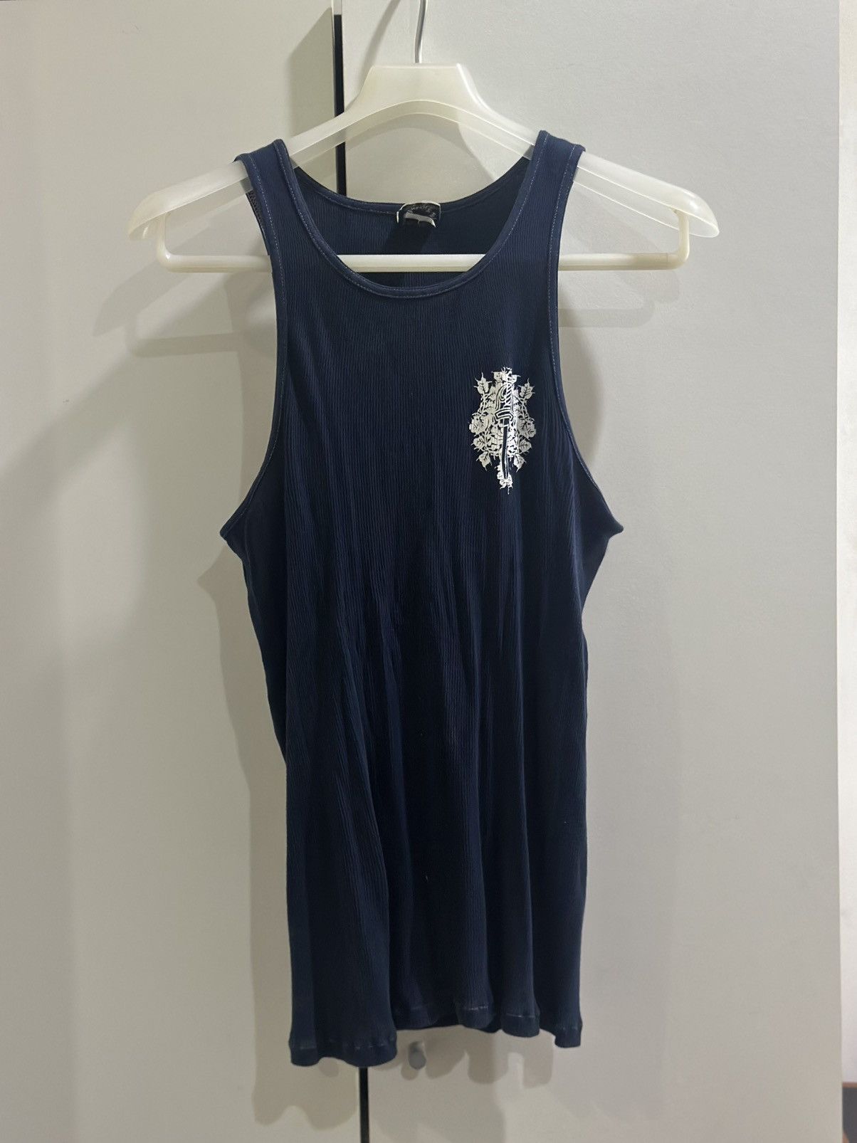 Chrome Hearts Chrome Heart Tank Top (Navy/Yellow) | Grailed