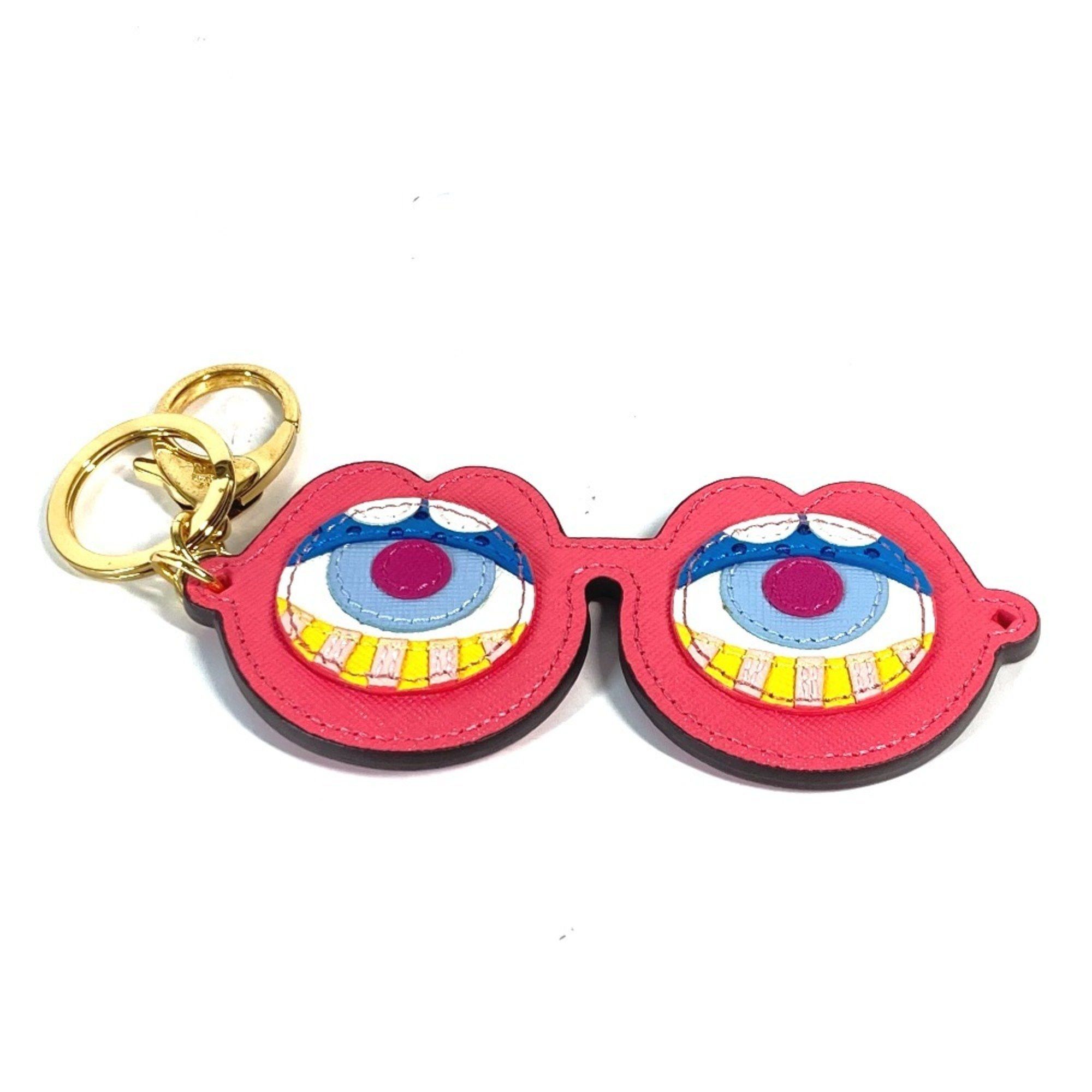 MCM MCM CRAIG & KARL collaboration Craig Karl glasses design bag charm keychain leather men's women's pink Size ONE SIZE - 1 Thumbnail
