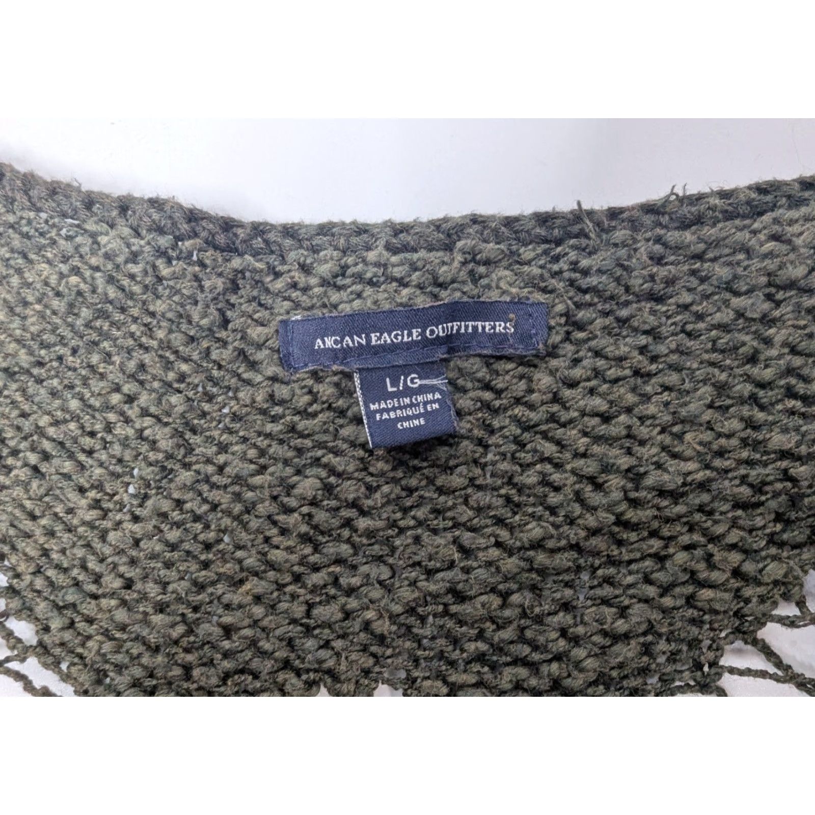 American Eagle Outfitters American Eagle Outfitters Women's Green Open Knit Crochet Coastal Sweater Large Size L / US 10 / IT 46 - 7 Thumbnail