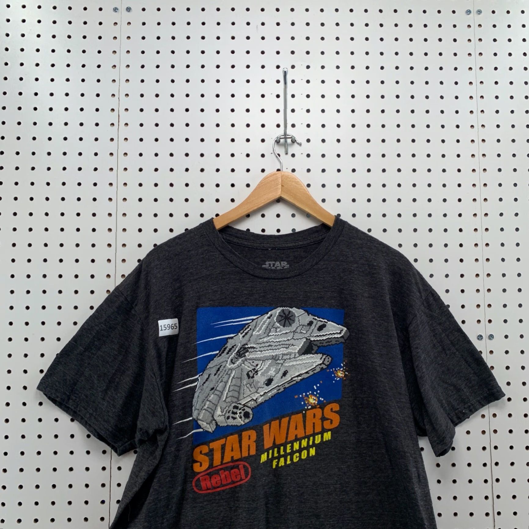 Star Wars VINTAGE Star Wars T-Shirt Adult XL Gray Short Sleeve Rebel Millennium Falcon Movie Mens Size US XL / EU 56 / 4 - 2 Thumbnail
