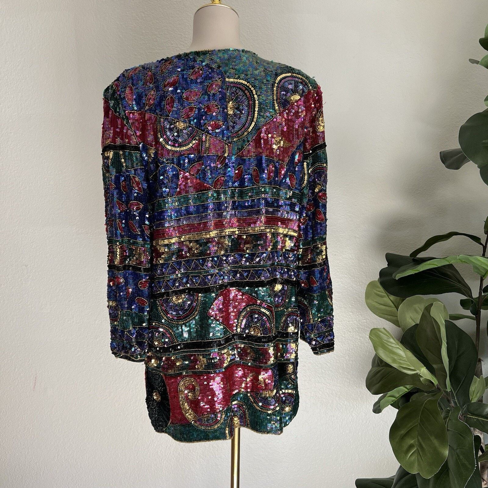 Other 100% Silk Vintage Jean for Joseph Le Bon (M) Sequin Jacket Size M / US 6-8 / IT 42-44 - 5 Thumbnail