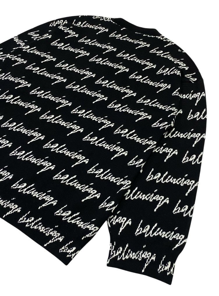 Balenciaga Balenciaga Wool Scribble Logo Sweater Size US M / EU 48-50 / 2 - 25 Thumbnail
