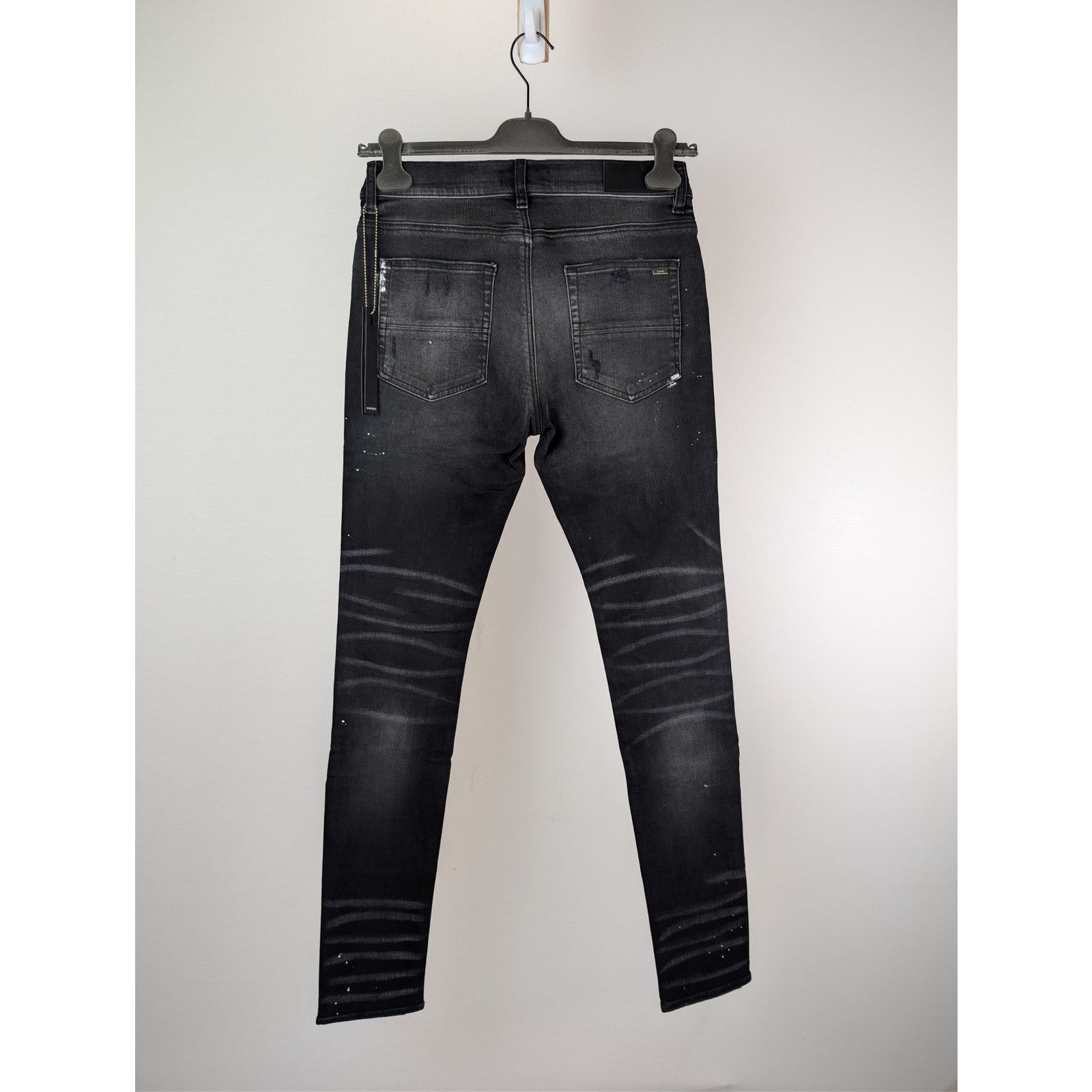 Amiri o1rshd1 MX1 Plaid Denim Jeans in Aged Black Size US 31 - 11 Thumbnail