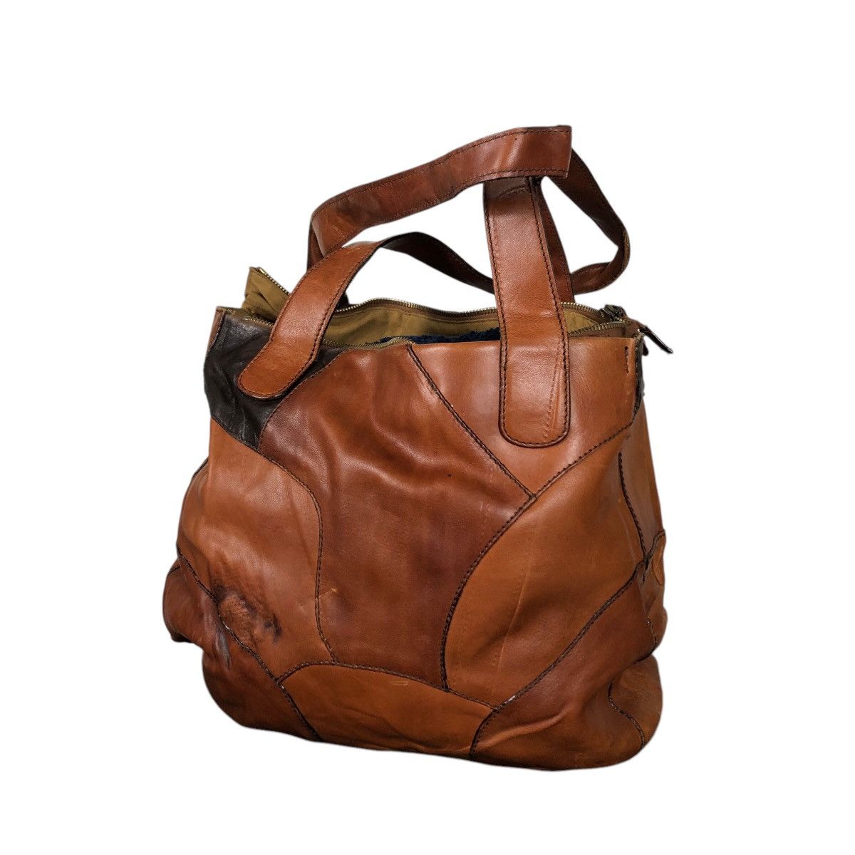 Vintage 📌Vtg Genuine Patchwork Leather Handbag Desmo Made in Italy Size ONE SIZE - 3 Thumbnail