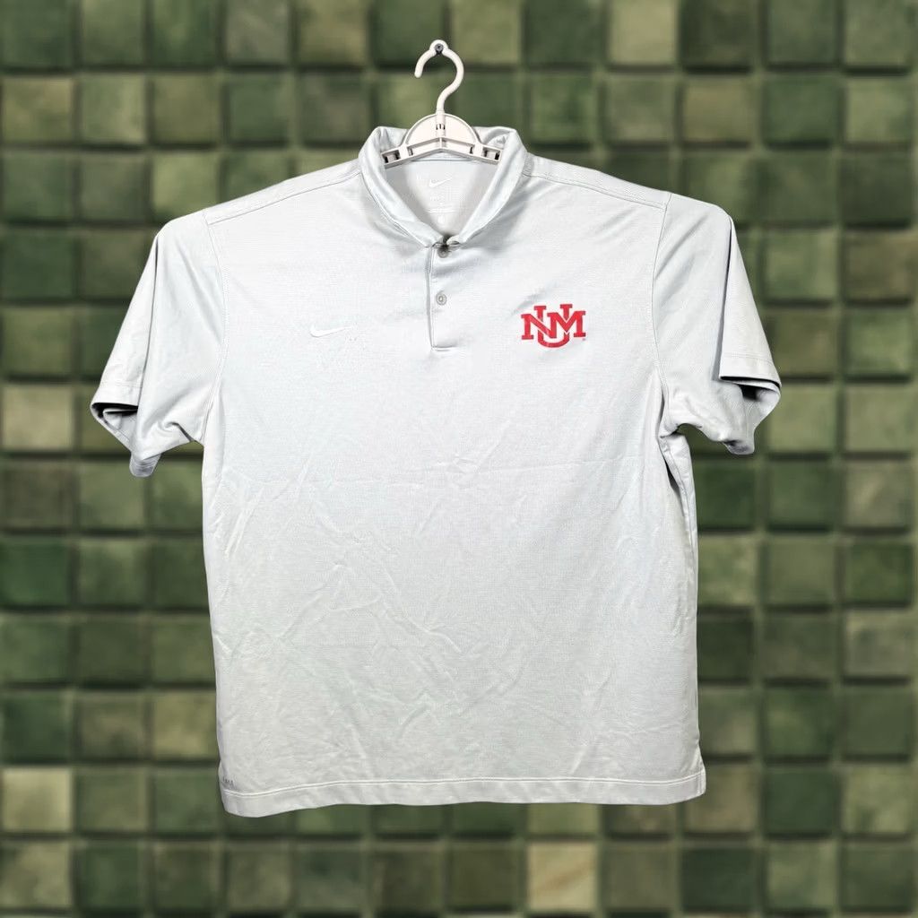 Nike Nike Dri-Fit Polo Shirt Men's XL Gray Polyester University of New Mexico Graphic Size US XL / EU 56 / 4 - 1 Thumbnail
