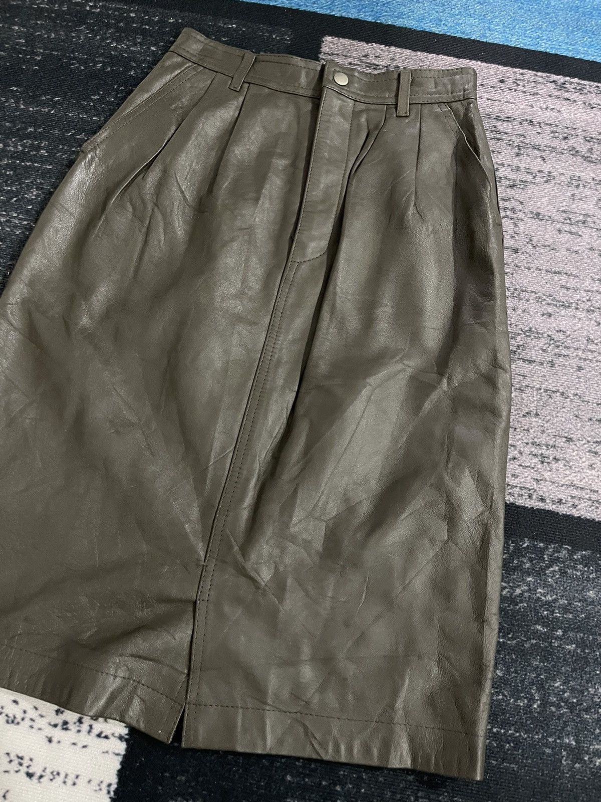 Hai Sporting Gear × Issey Miyake Vintage Issey Miyake Skirt Leather By Hai Sporting Gear Size 26" / US 2 / IT 38 - 3 Thumbnail