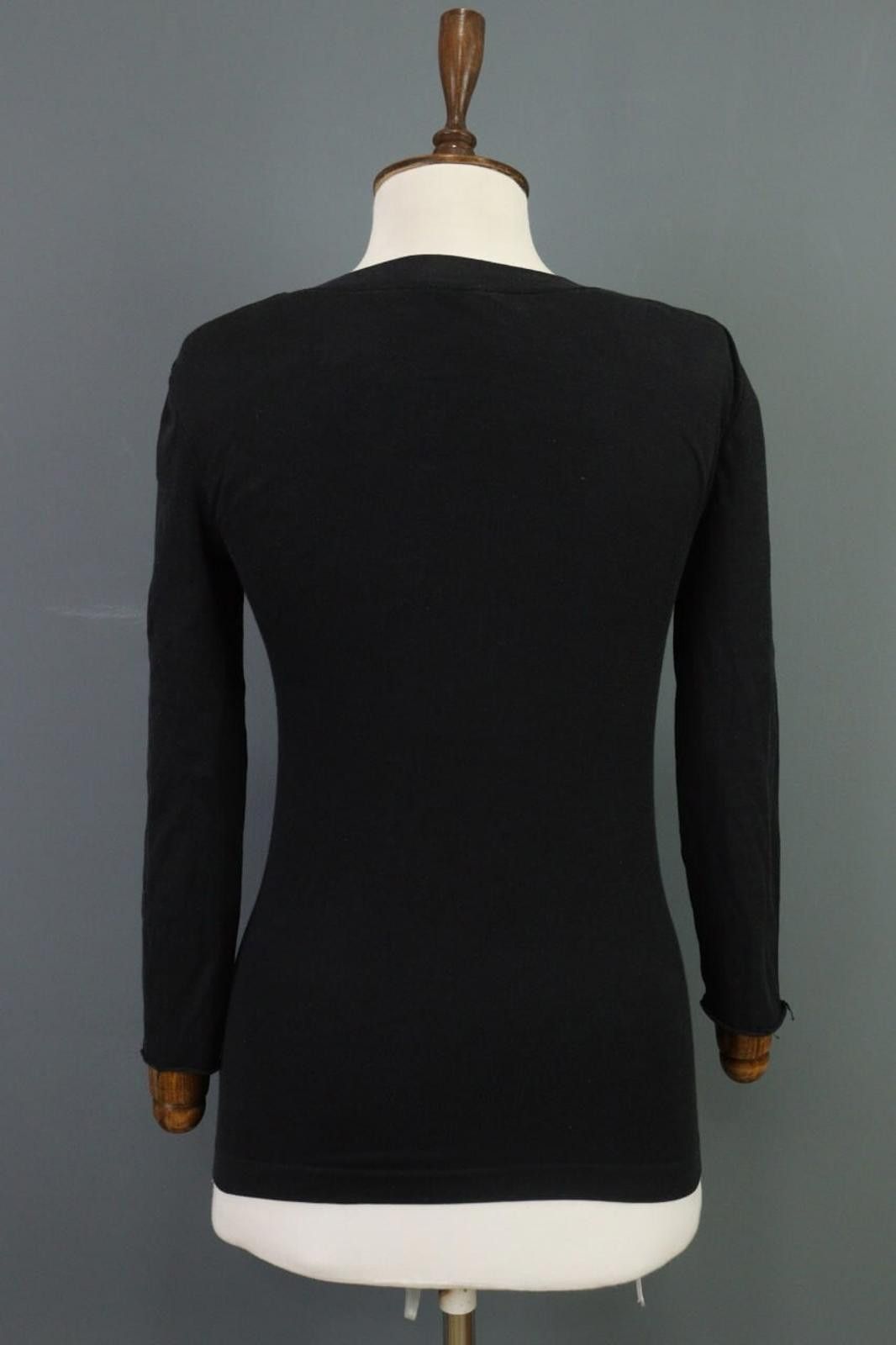 Wolford Wolford Black Knitted V-Neck Casual Pullover Sweater Size M / US 6-8 / IT 42-44 - 8 Thumbnail