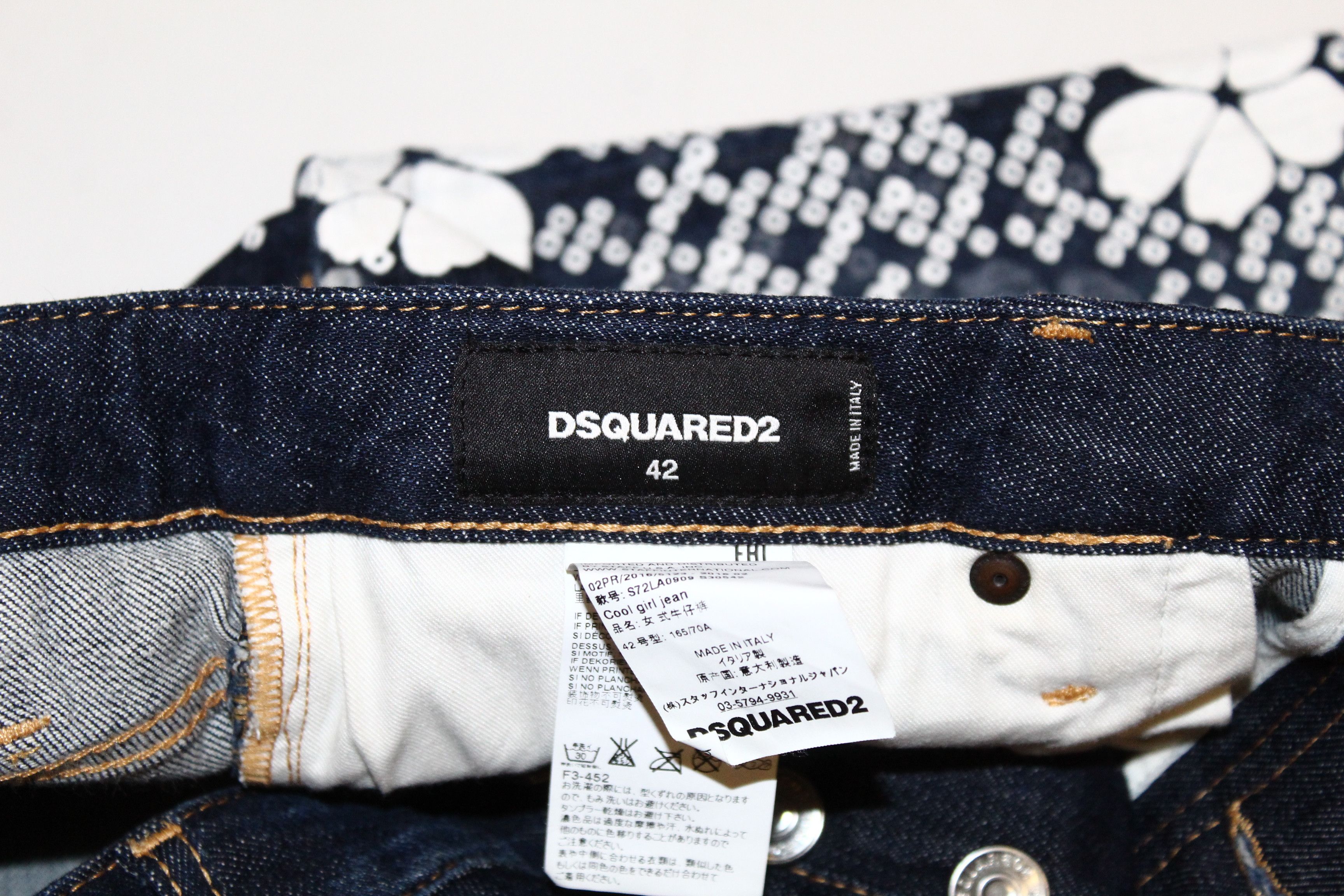 Dsquared2 Dsquared2 Skinny Tapered Floral Japanese Indigo Jeans Size US 32 / EU 48 - 9 Thumbnail