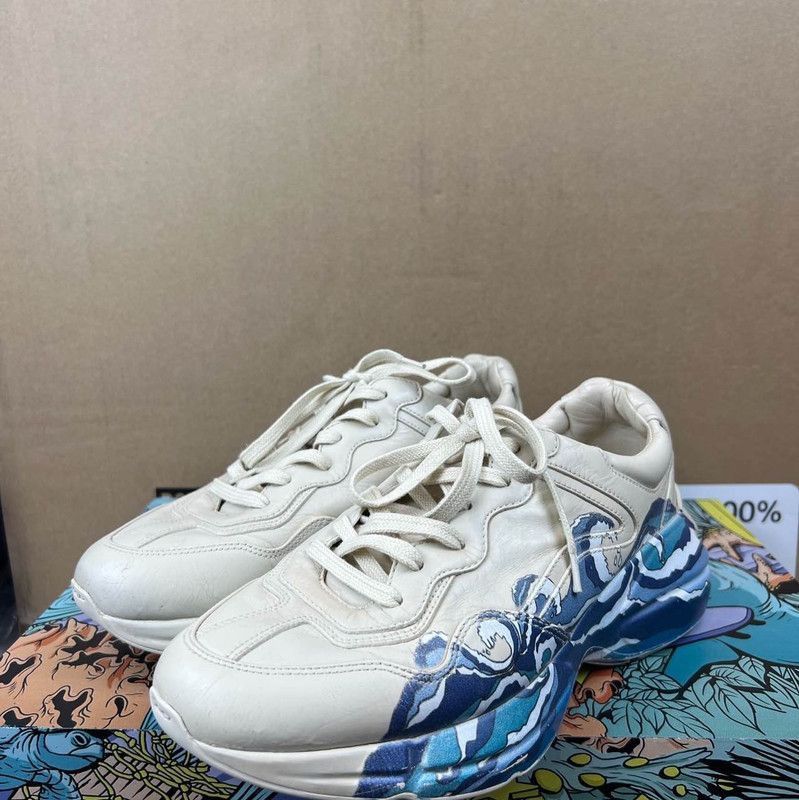 Gucci Gucci Rhyton Wave Printed Low-Top Sneakers - Size US 8.5 / EU 41-42 - 1 Thumbnail