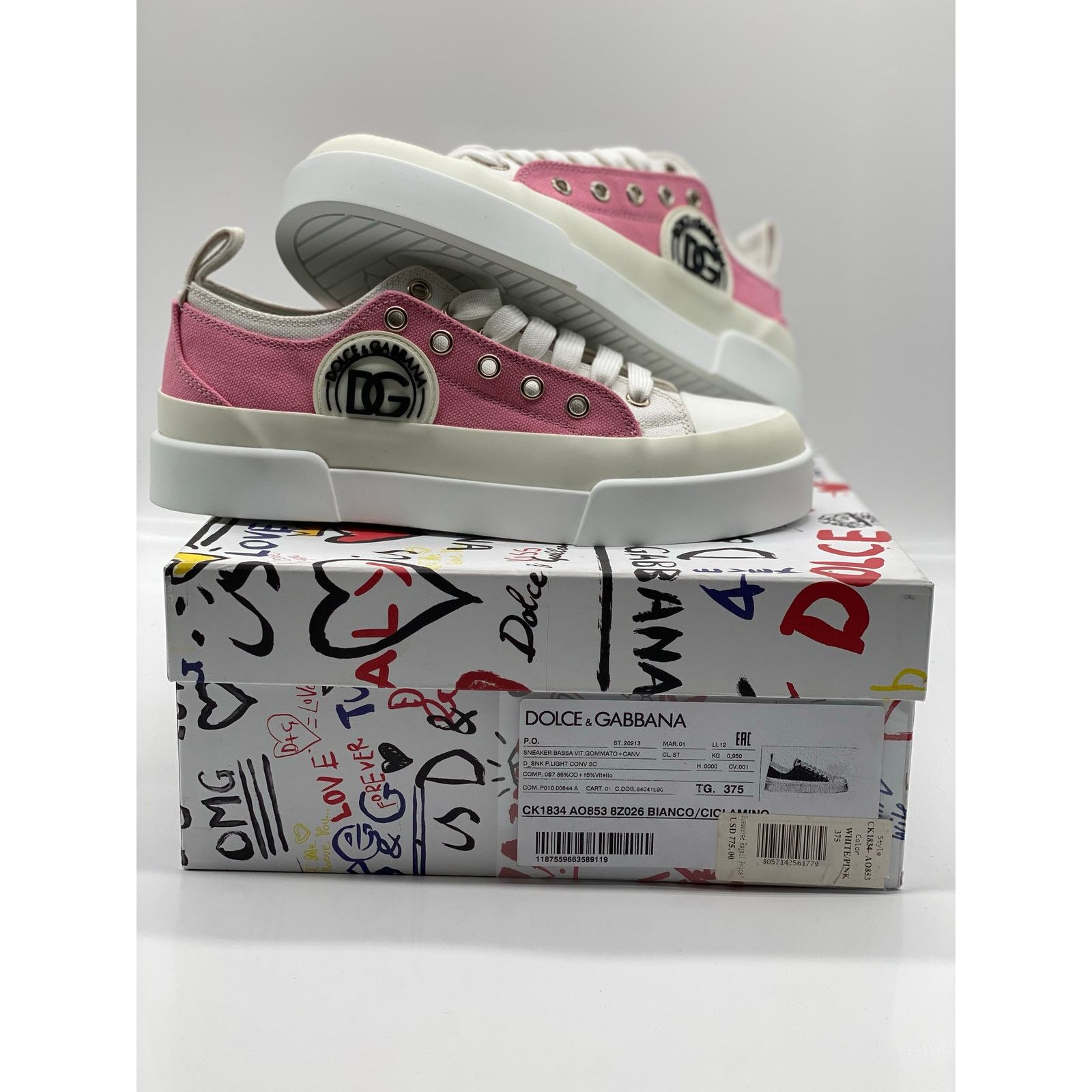 Dolce & Gabbana Dolce & Gabbana Portofino Canvas Sneakers sz. 37.5 EU Size US 7.5 / IT 37.5 - 7 Thumbnail