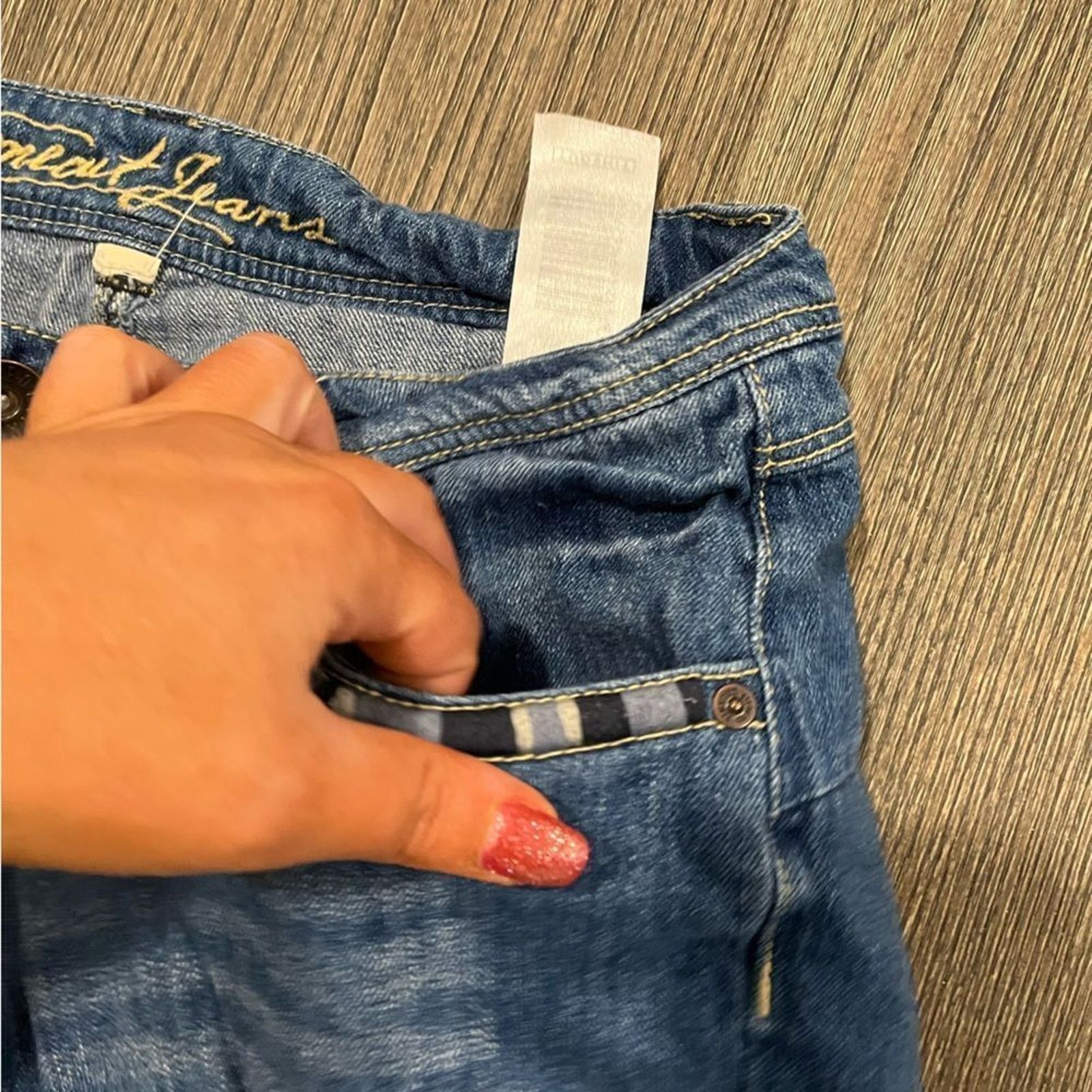 Vintage Timeout Jeans Dark Wash Indigo Denim Shorts Studded Size 6 Size 28" / US 6 / IT 42 - 3 Thumbnail