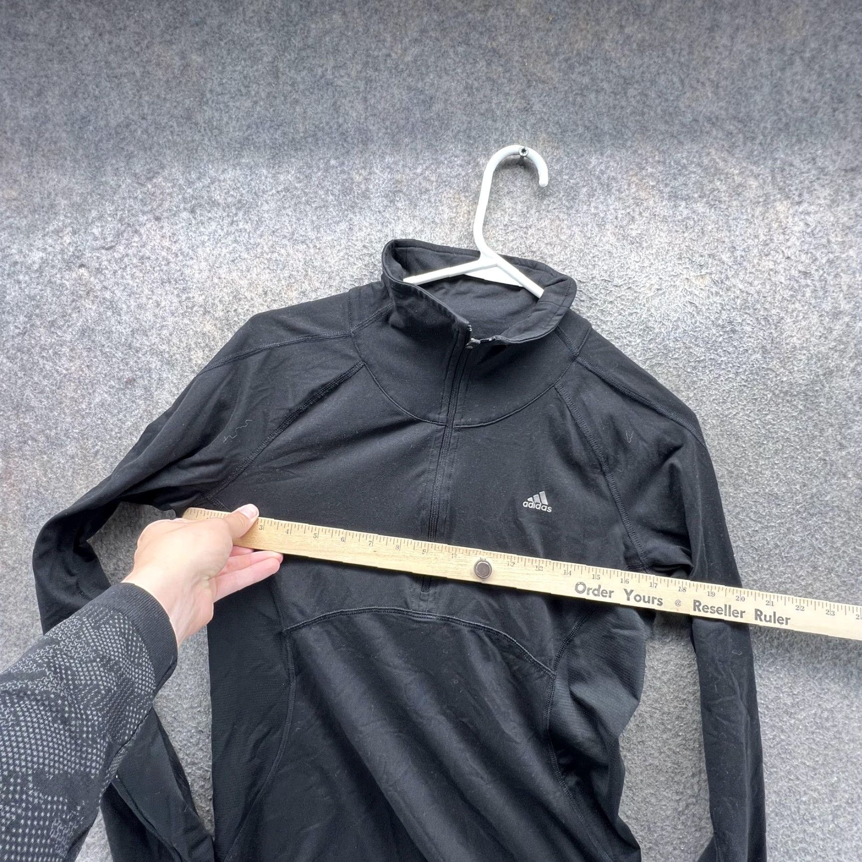 Adidas Adidas Climalite Shirt Womens Medium Black Quarter Zip Long Sleeve Athletic Top Size M / US 6-8 / IT 42-44 - 2 Thumbnail