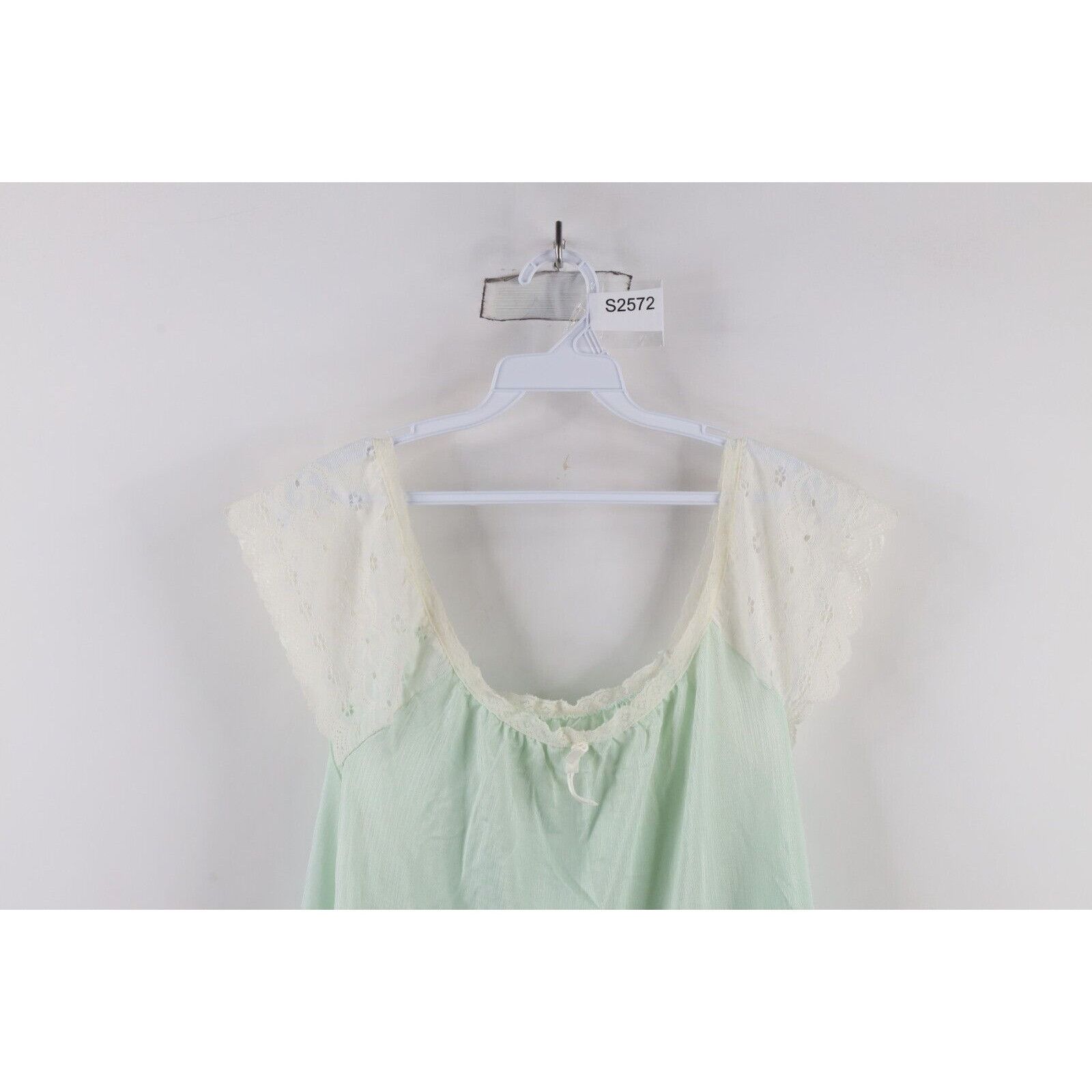 Vintage Vintage 90s Streetwear Flower Lace Sheer Night Gown Size ONE SIZE - 2 Thumbnail