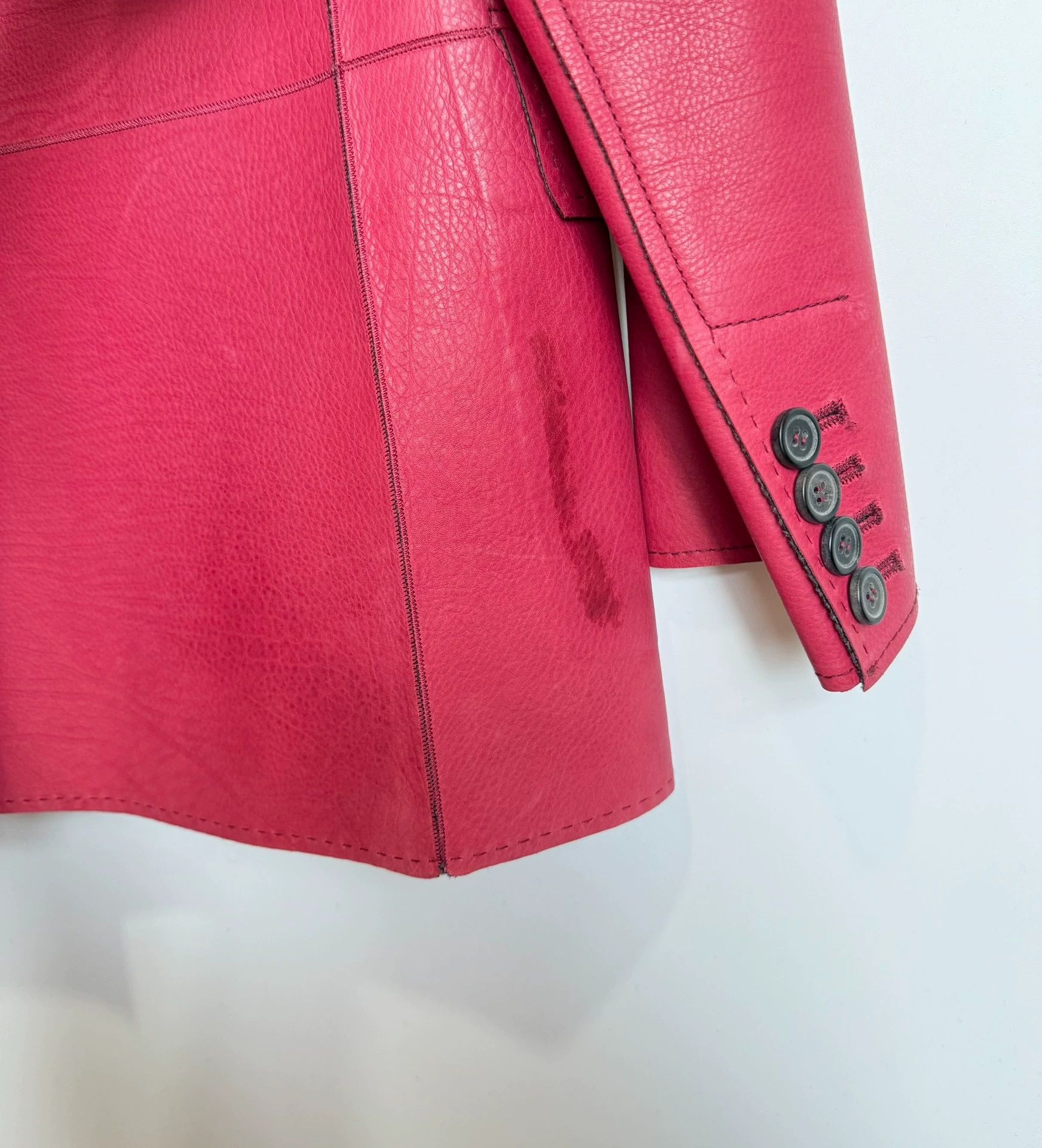 Lanvin Lanvin Red Leather Suit Jacket 50 Size US M / EU 48-50 / 2 - 7 Thumbnail
