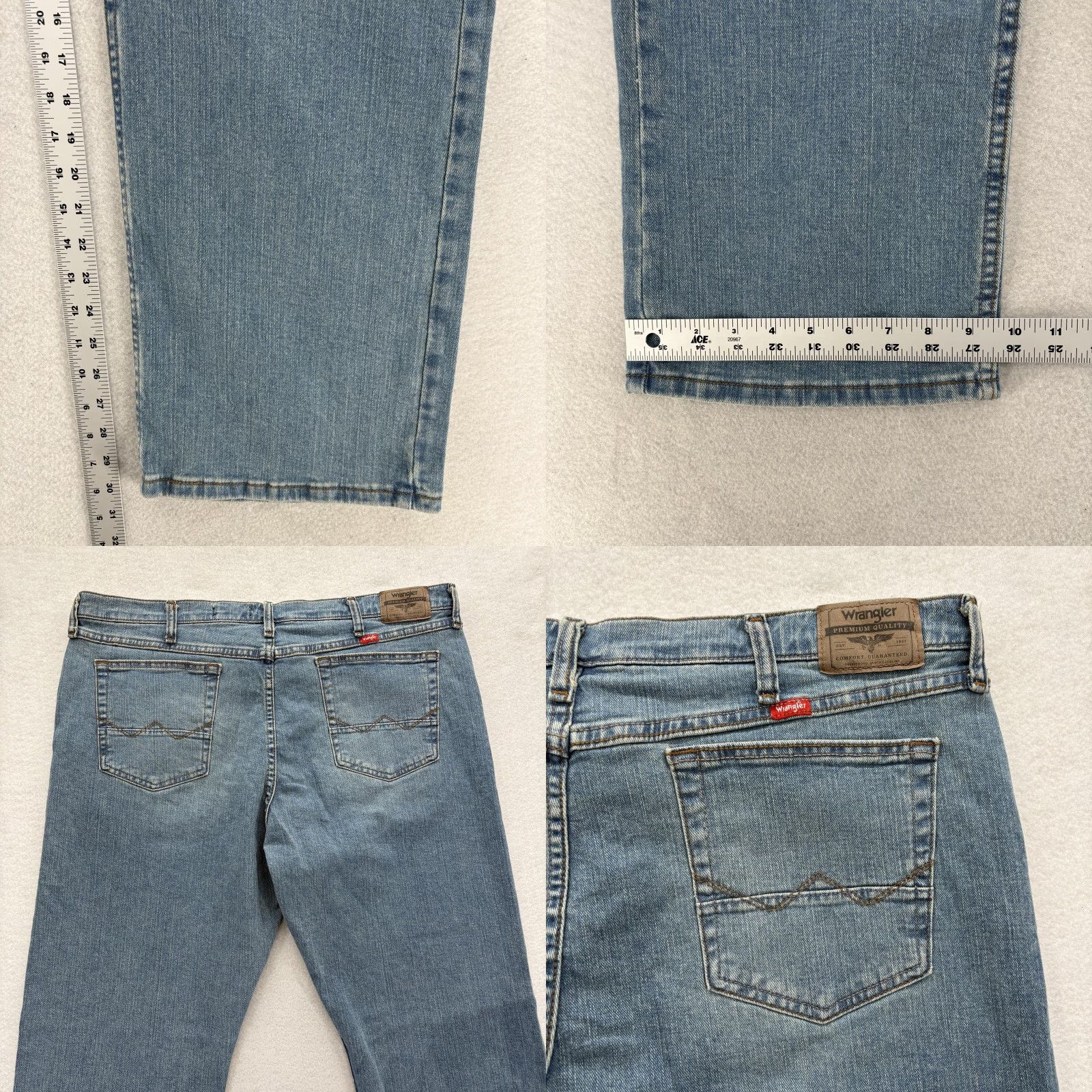 Wrangler Wrangler Five Star Premium Jeans Mens 40x30 Blue Relaxed Boot Flex Stretch Denim Jeans Size US 40 / EU 56 - 8 Thumbnail
