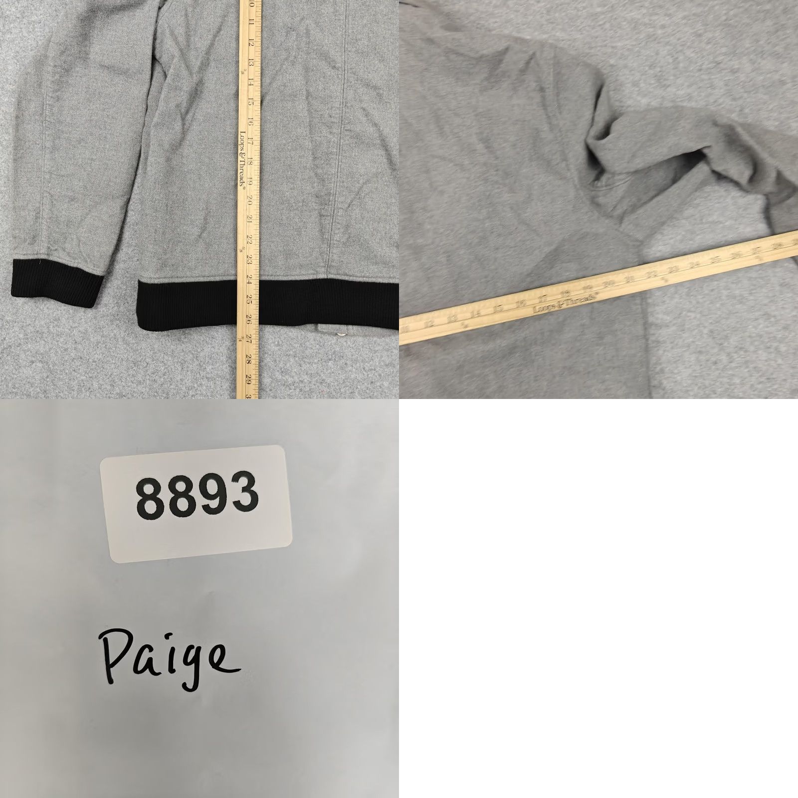 Paige Paige Jacket Mens XL Gray Cotton Flannel Bomber Full Zip Lined Pockets Size US XL / EU 56 / 4 - 8 Thumbnail