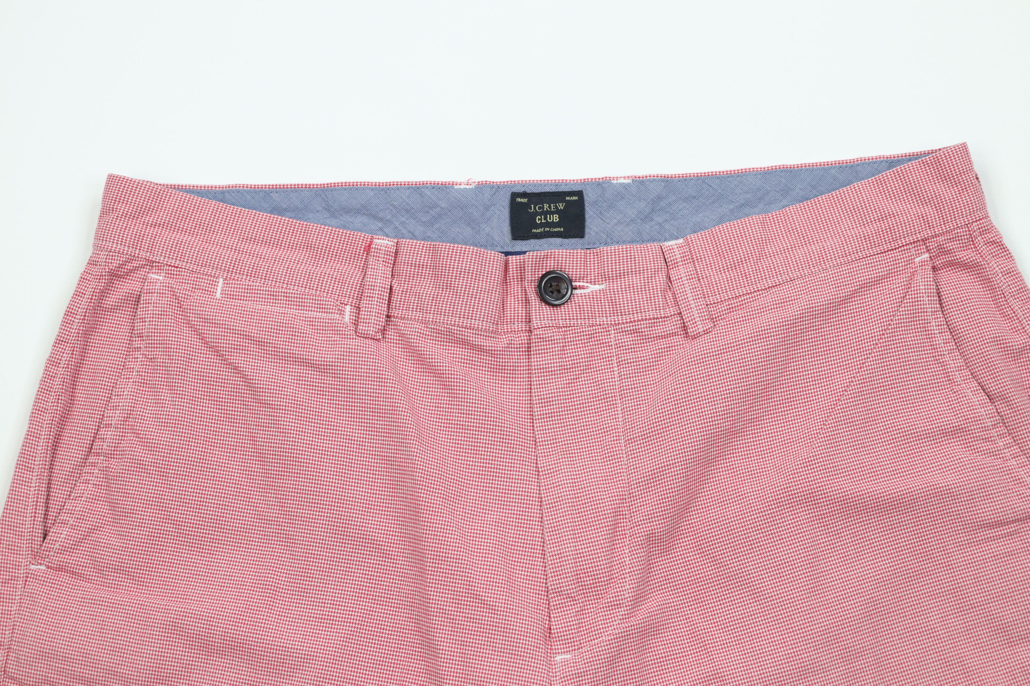 J.Crew J Crew Club Houndstooth Golf Golfing Chino Shorts Red Cotton Size US 34 / EU 50 - 2 Thumbnail