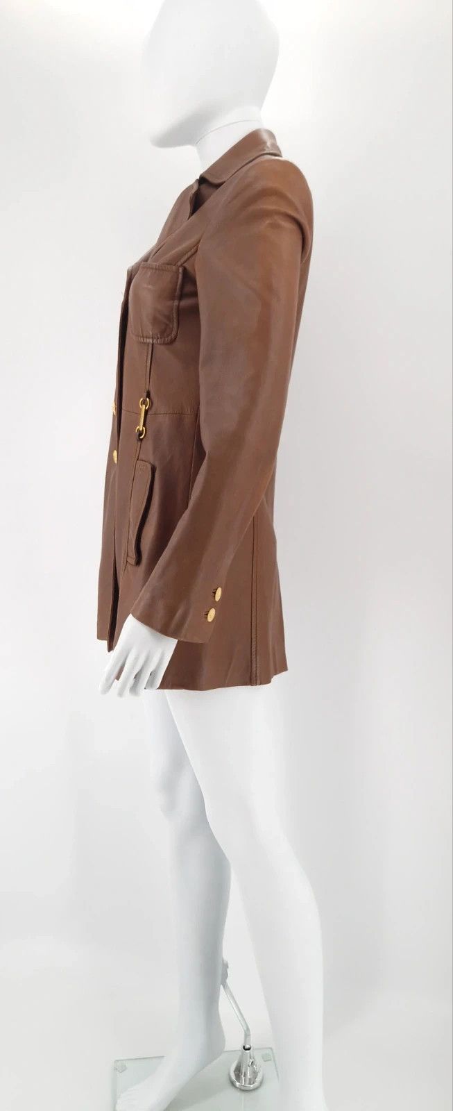 Gucci Gucci by Tom Ford Archival Brown Leather Coat Size S / US 4 / IT 40 - 18 Thumbnail