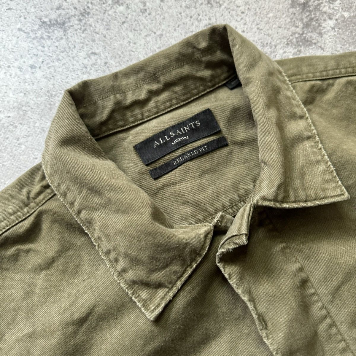 Allsaints All Saints Warrant Long Sleeve Shirt Army Green overshirt Size US M / EU 48-50 / 2 - 3 Thumbnail