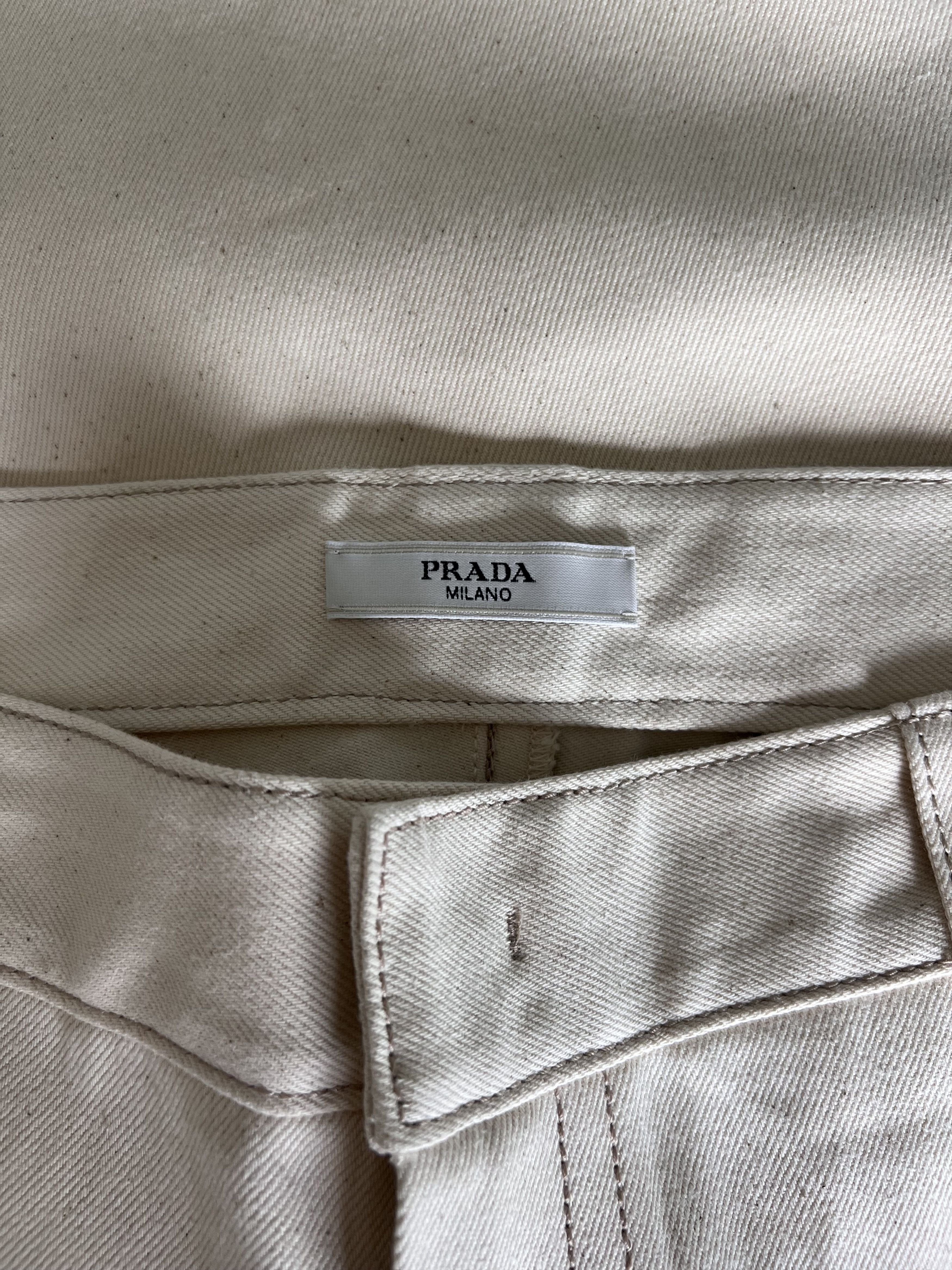 Prada Prada Loose Fit Bull Denim Pants in Natural Size US 36 / EU 52 - 8 Thumbnail