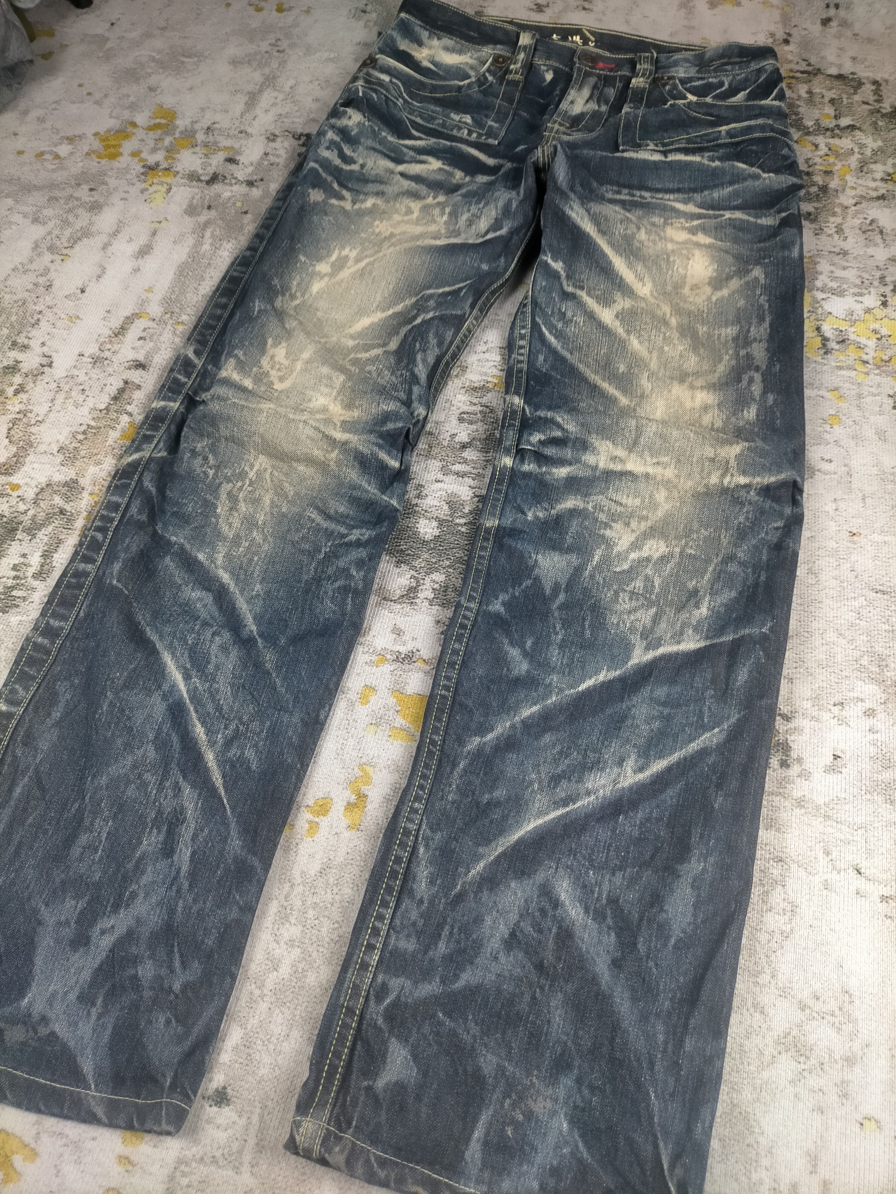 Tornado Mart Vintage Rare Oniarai Crazy Clawmark Washed Jeans Size US 30 / EU 46 - 2 Thumbnail