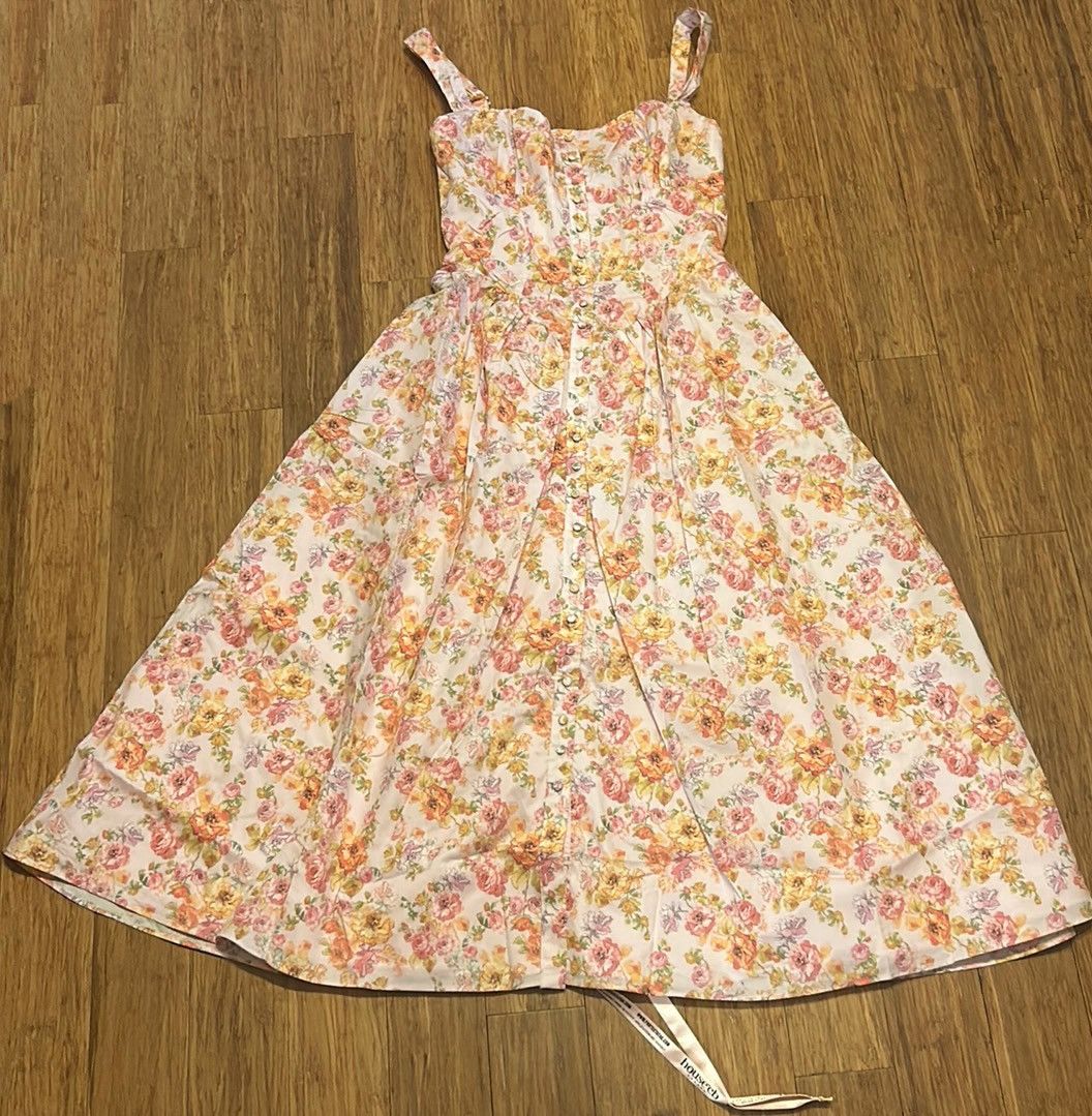 House of CB House of CB Tatiana Pink Print Midi Sundress Size M / US 6-8 / IT 42-44 - 6 Thumbnail