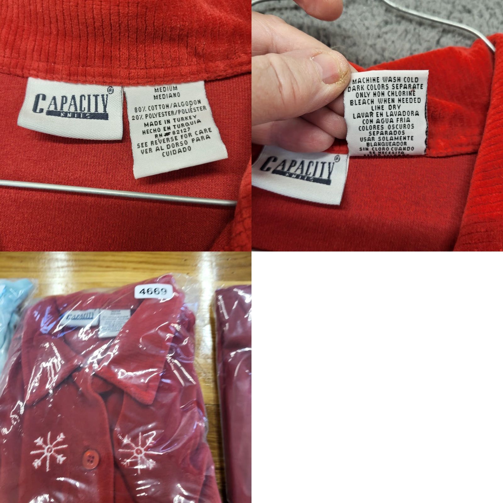 Vintage Capacity Blouse Womens Medium Red Button Up Fleece Christmas Snowflake Embroidery Shirt Size M / US 6-8 / IT 42-44 - 9 Thumbnail