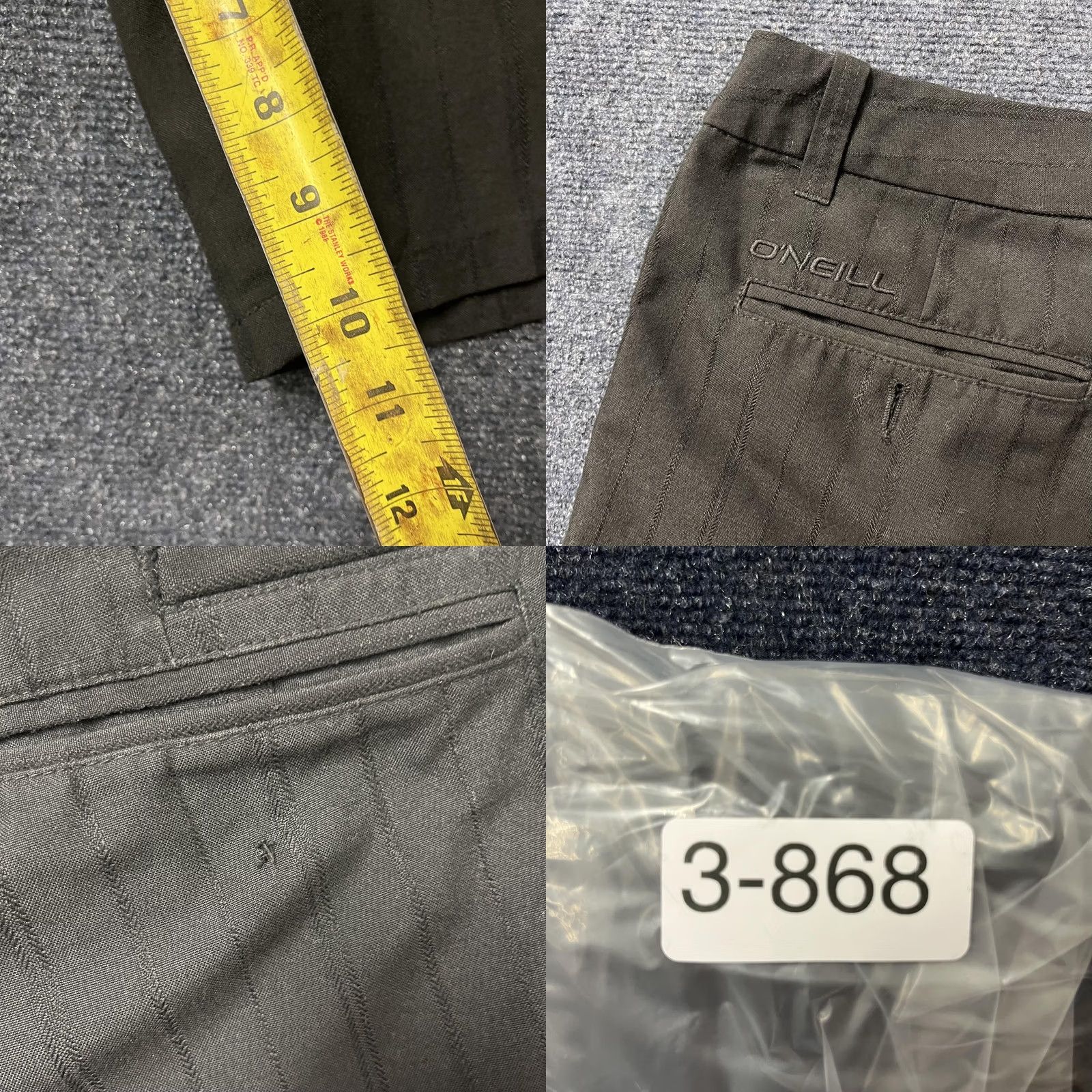 O'Neill O'Neill Shorts Mens 33 Brown Striped Chino Flat Front Casual Skate Surf Summer Mens Size US 33 - 8 Thumbnail