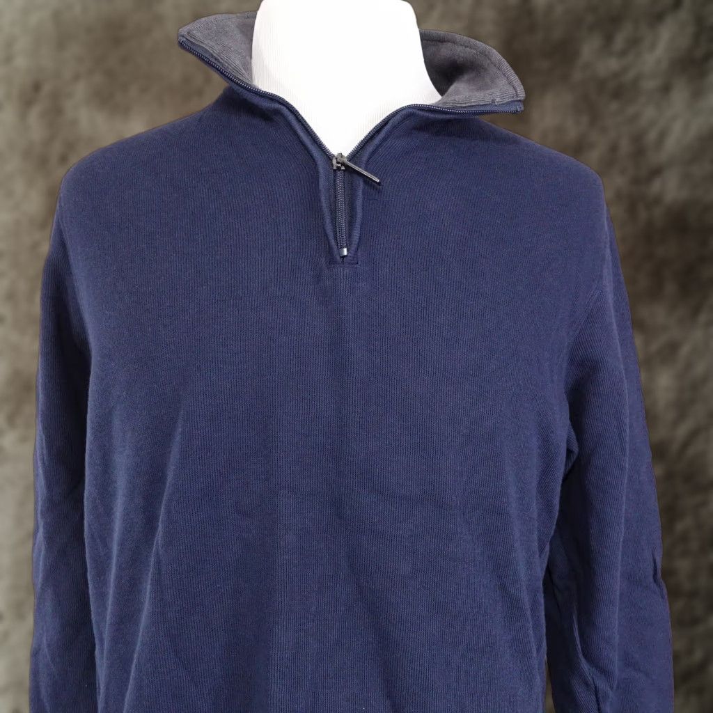 Van Heusen VAN HEUSEN Blue Pullover Sweater 1/4 Zip Men’s Medium Classic Fit Long Sleeve Size US M / EU 48-50 / 2 - 1 Thumbnail