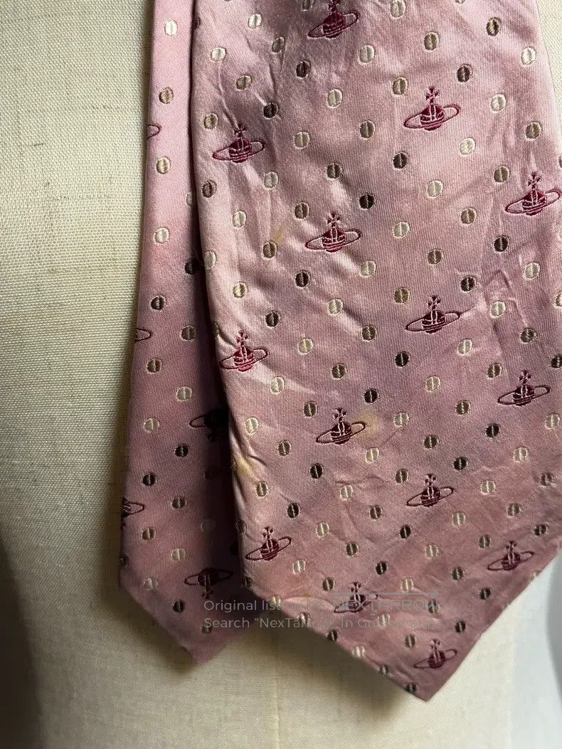 Vivienne Westwood Vivienne Westwood Pink polka dot Saturn full print silk ti Size ONE SIZE - 4 Thumbnail