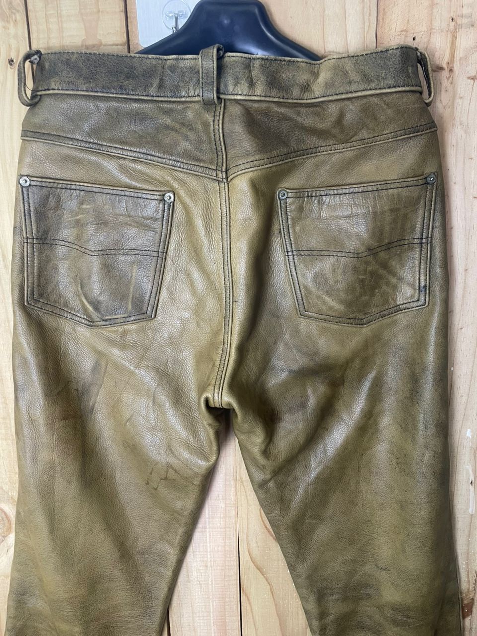 Designer × Genuine Leather × Vintage Vintage R.B.C Roadmaster Denim Leather Pants Size US 31 - 9 Thumbnail