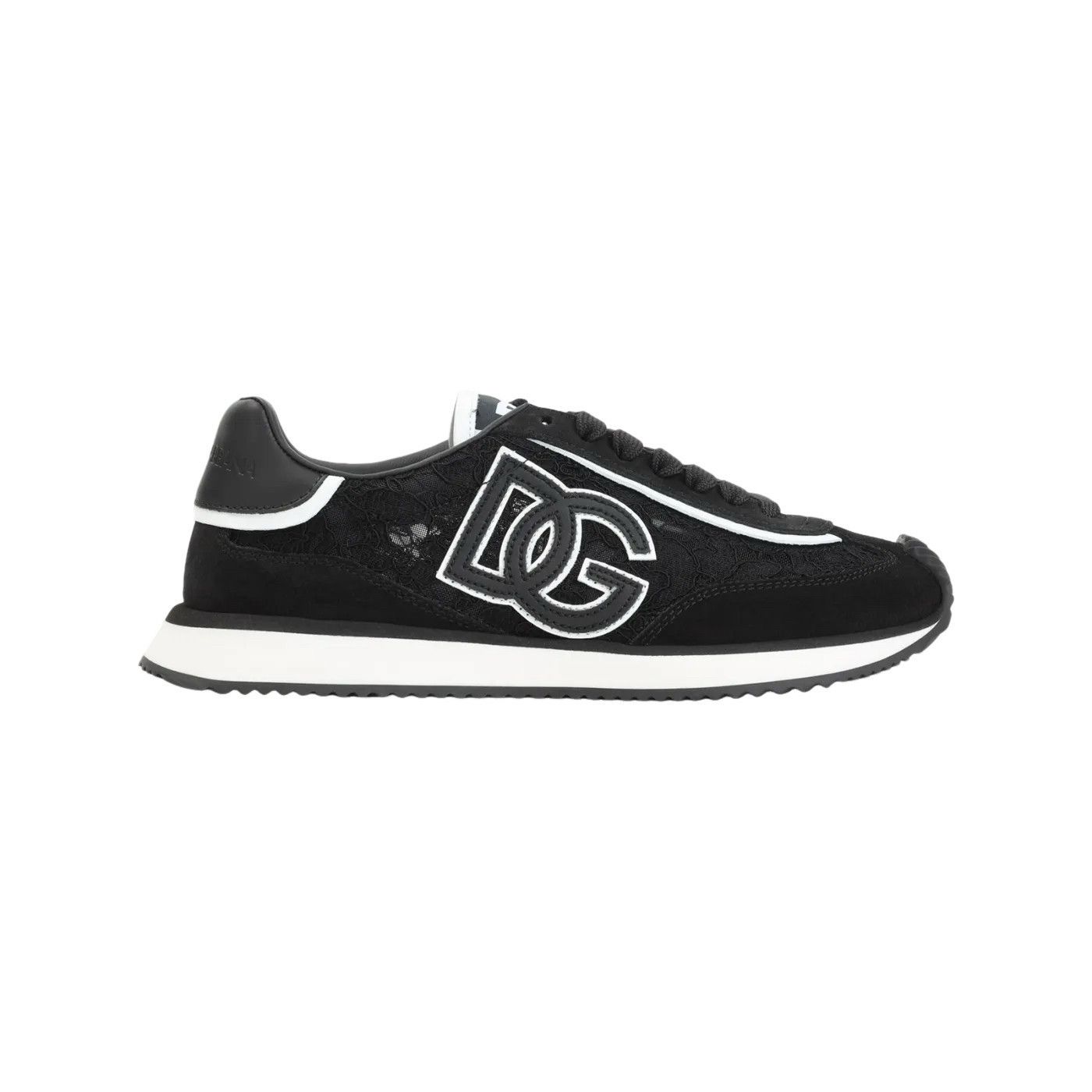 DOLCE&GABBANA DG Cushion Black Mixed-Material Sneakers New A