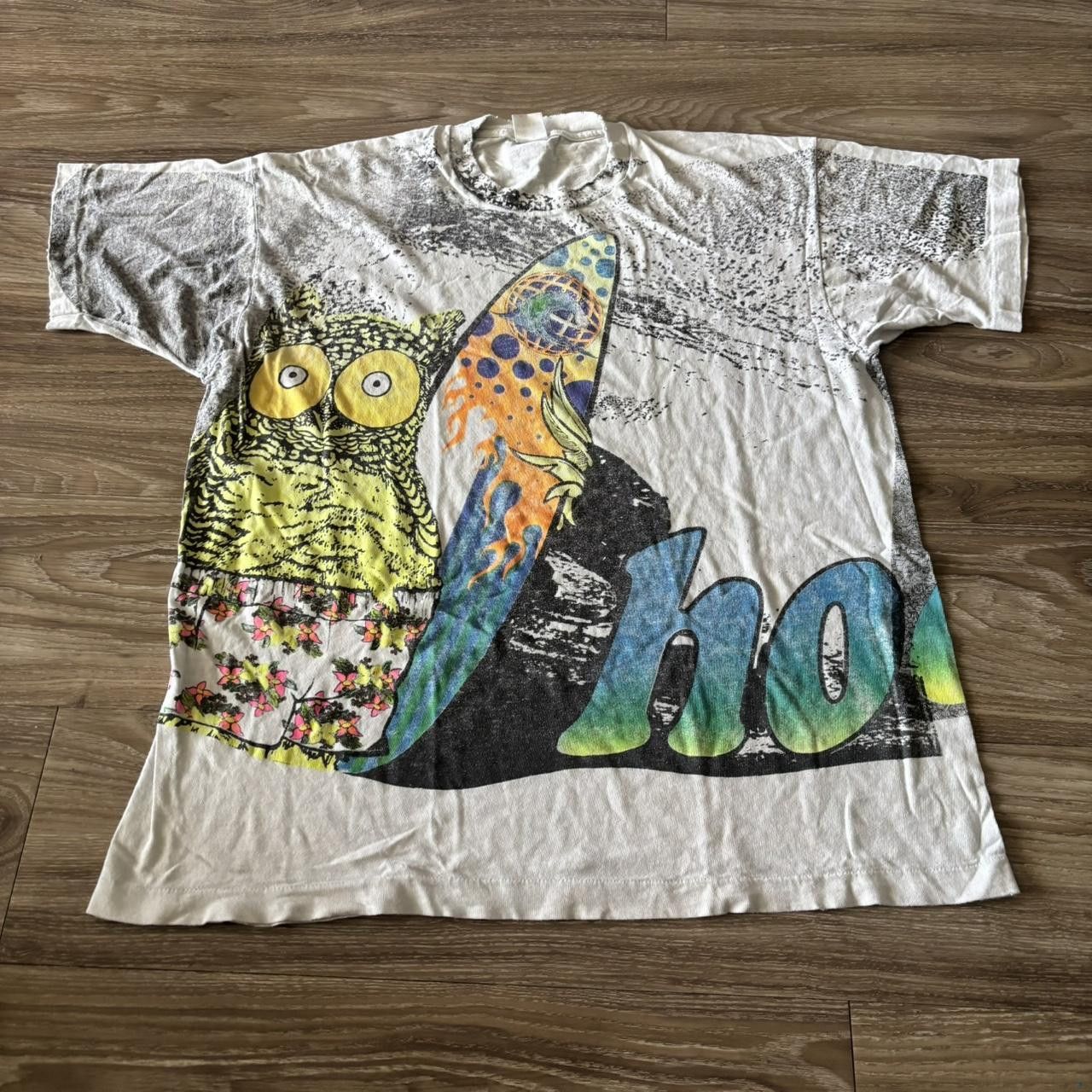 Crazy Vintage 80s *RARE* Hooters Beach Surf AOP Single Stitch Graphic Tee! Size XL