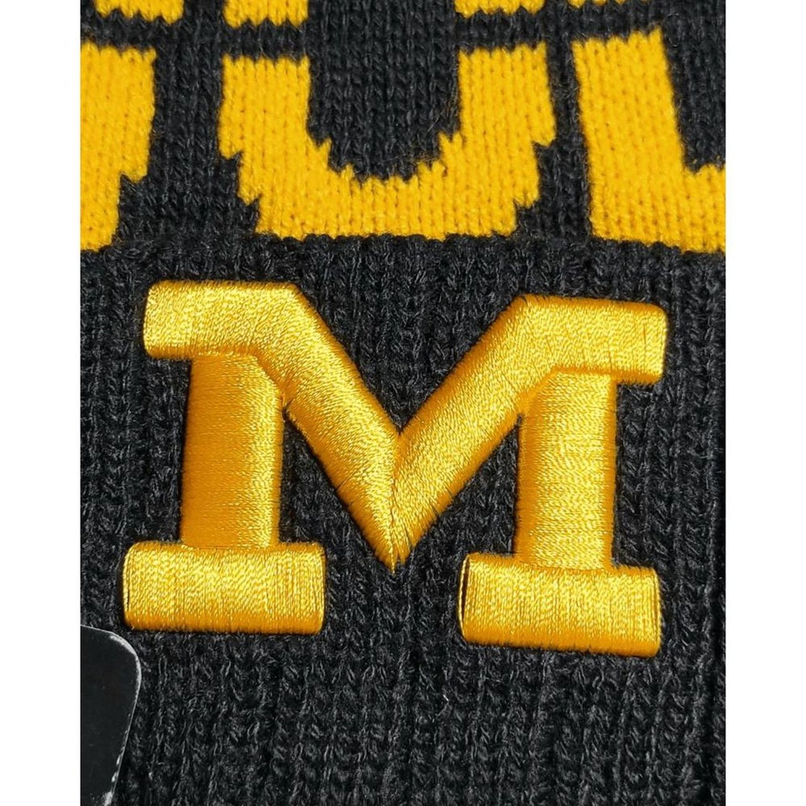 NCAA NWT Michigan Wolverines Sports Knit Pom Beanie Fleece Lined Size ONE SIZE - 2 Thumbnail