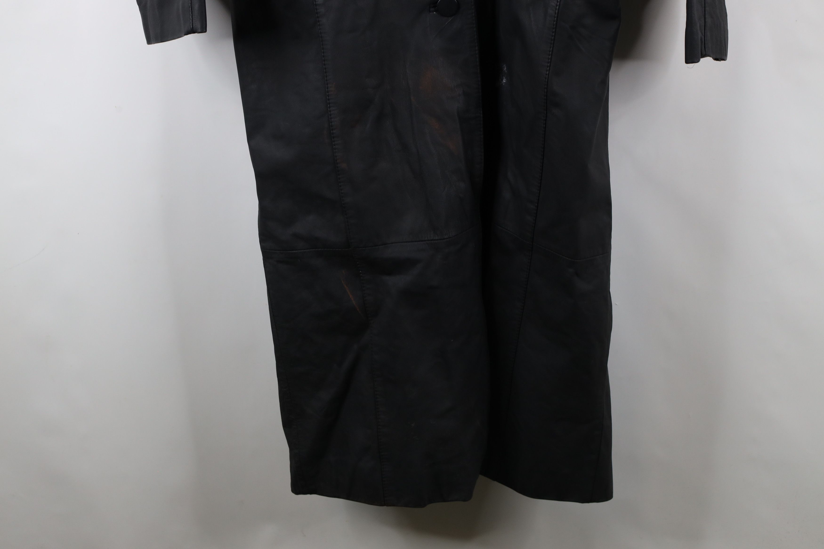 Vintage Vintage 90s Streetwear Goth Leather Trench Coat Jacket Size M / US 6-8 / IT 42-44 - 4 Thumbnail