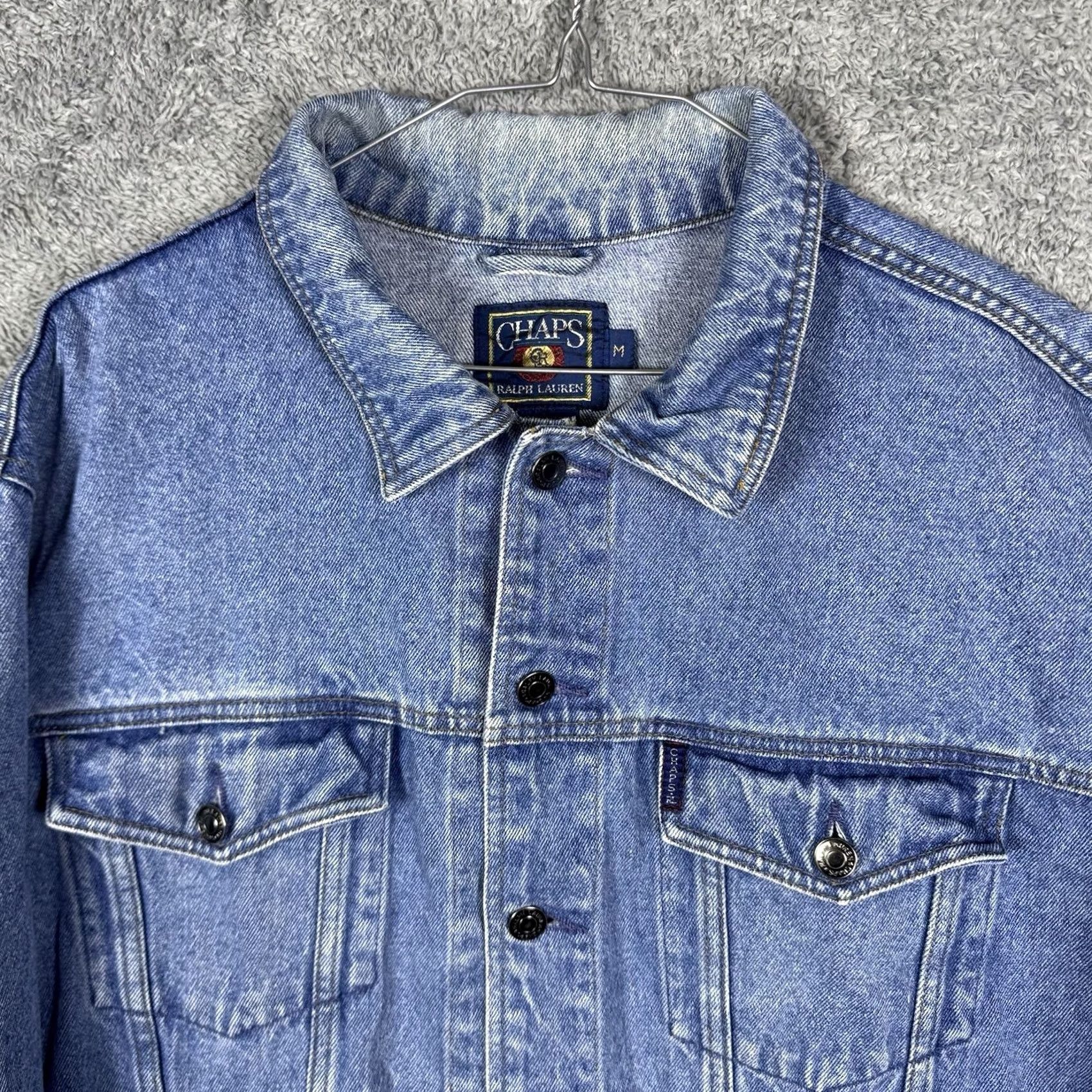 Polo Ralph Lauren VINTAGE Chaps Ralph Lauren Denim Jacket Mens M Polo 90s RL Jean Fade Trucker Grunge Y2K Size US M / EU 48-50 / 2 - 4 Thumbnail