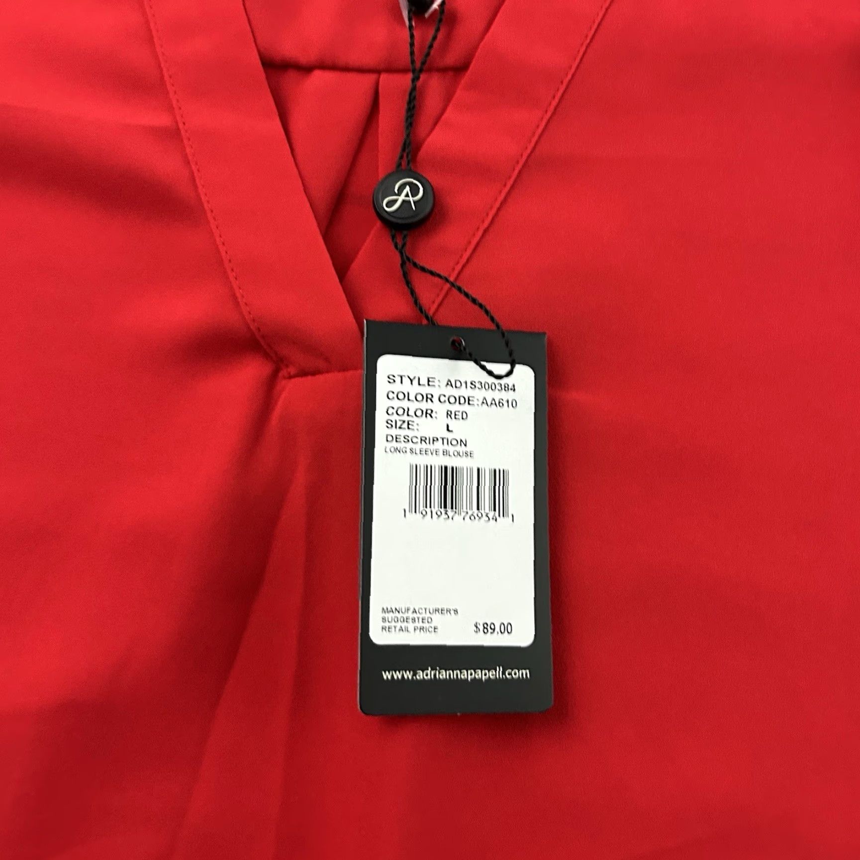 Adrianna Papell Adrianna Papell Blouse Shirt Long Sleeve Women L Red NEW Size L / US 10 / IT 46 - 3 Thumbnail