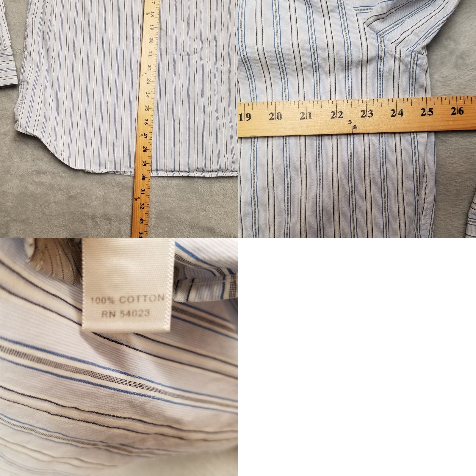 Banana Republic Banana Republic Shirt Mens XXL 17.5 Blue Striped 100% Cotton Long Sleeve Button-Up Casual, Business Mens Shirt Size US XL / EU 56 / 4 - 8 Thumbnail