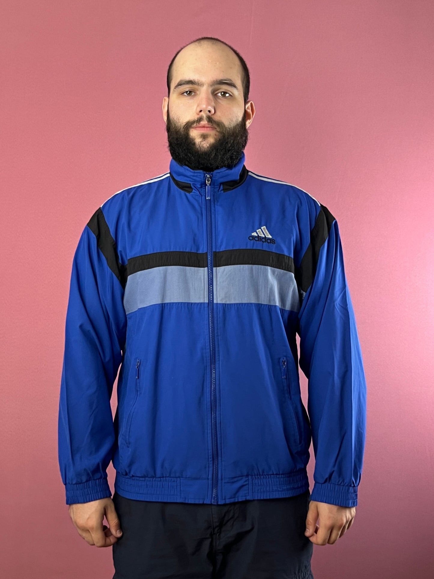 Adidas × Vintage 90s Adidas Back Logo Vintage Men's Windbreaker Jacket - M Size US M / EU 48-50 / 2 - 2 Thumbnail
