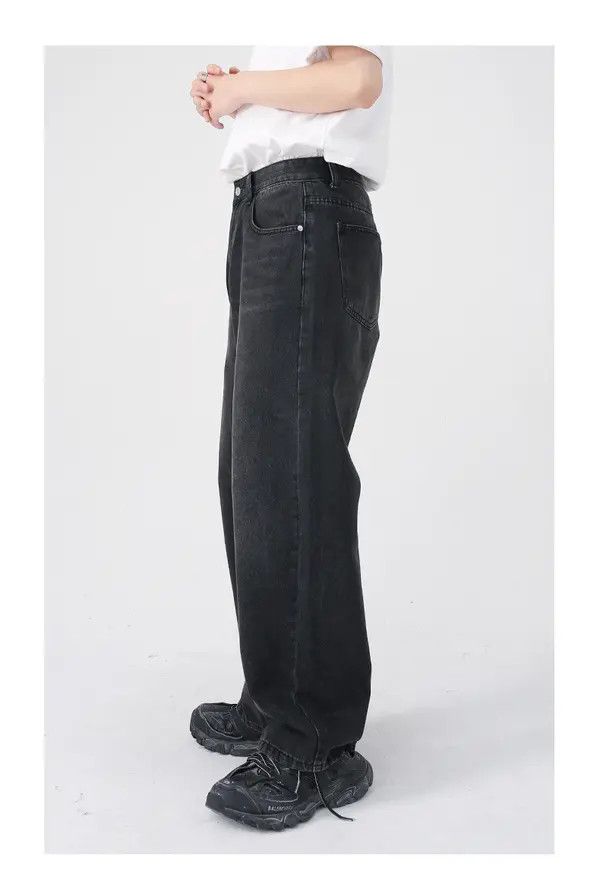 Japanese Brand Kahori x Miwa Men's washed black wide-leg straight jeans Size US 32 / EU 48 - 3 Thumbnail