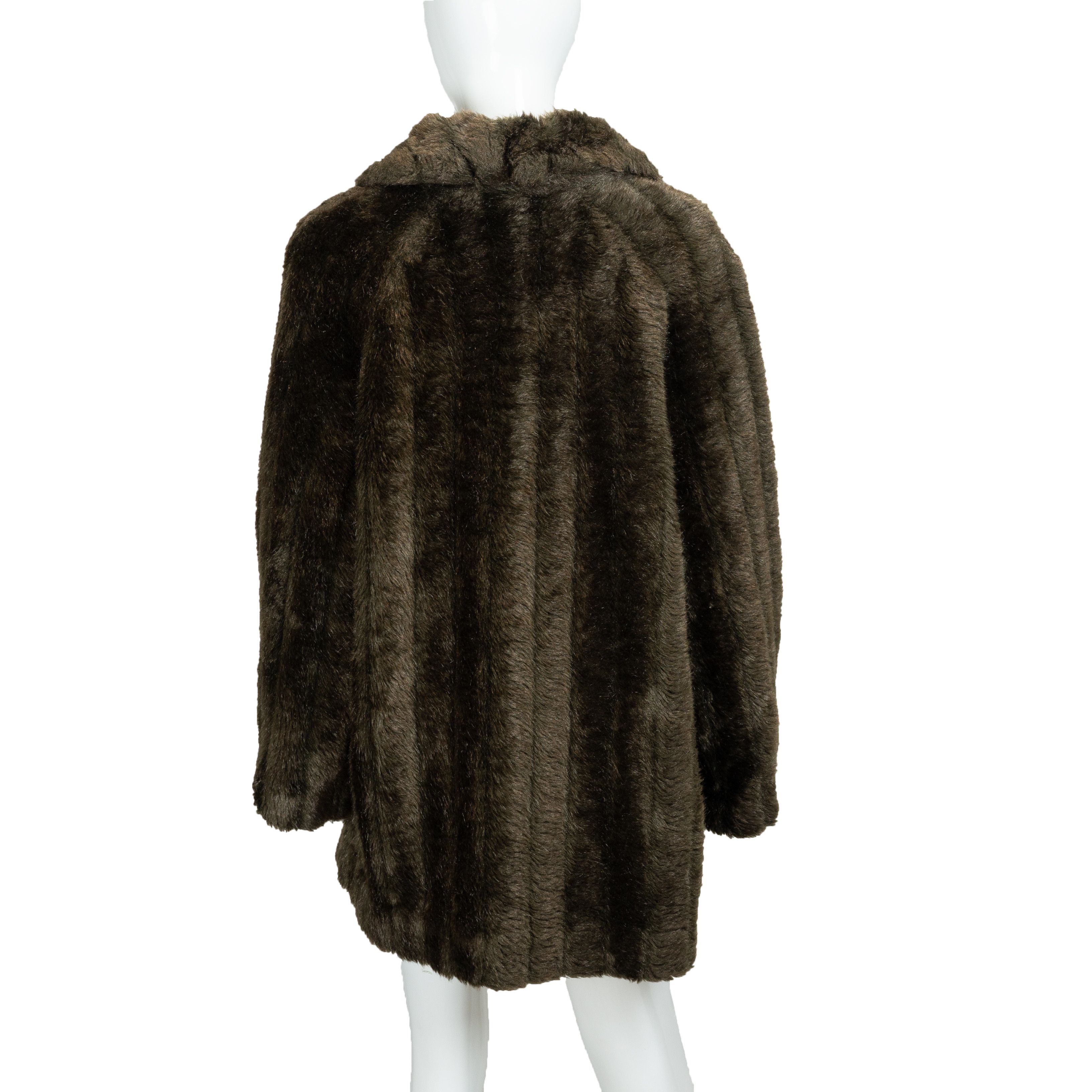Versace VERSACE Jeans Couture Brown Fur Coat Vintage 90s 00s Size L / US 10 / IT 46 - 2 Thumbnail