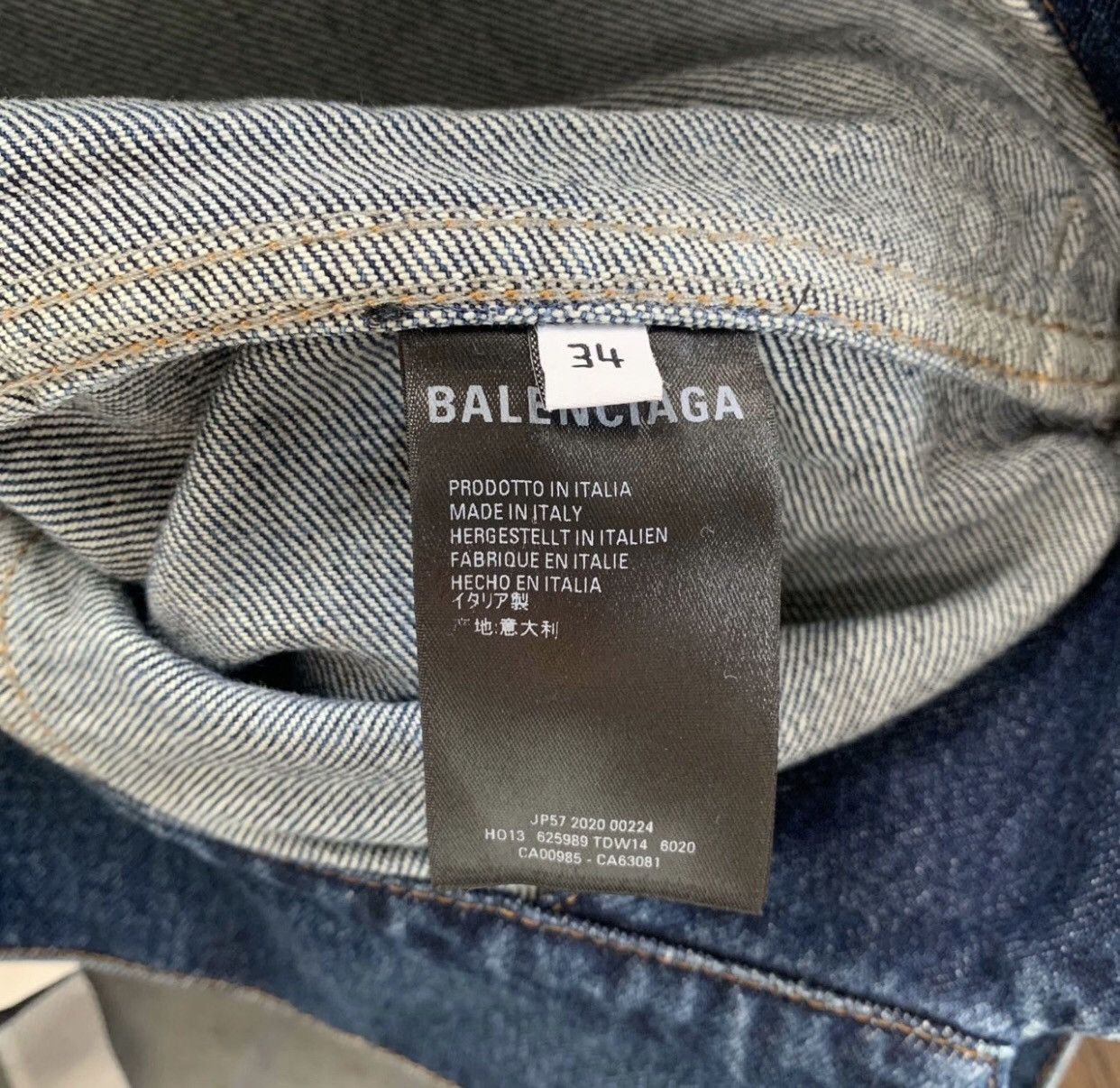 Balenciaga Balenciaga inverted irregular collar logo blue denim jacket Size US S / EU 44-46 / 1 - 4 Thumbnail